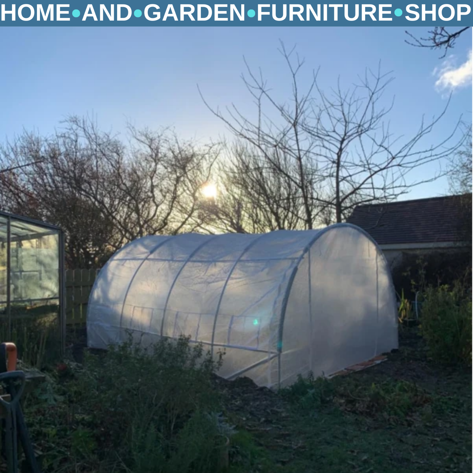 4x3x2m Walk-In Polytunnel Greenhouse Tent with Steel Frame Zipped Door & Windows
