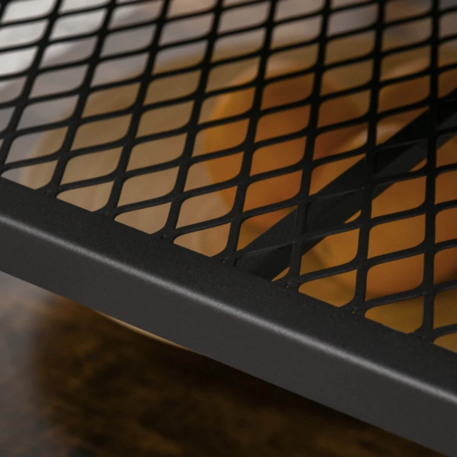 Industrial Square Coffee Table Storage Shelf End Table for Living Room Furniture