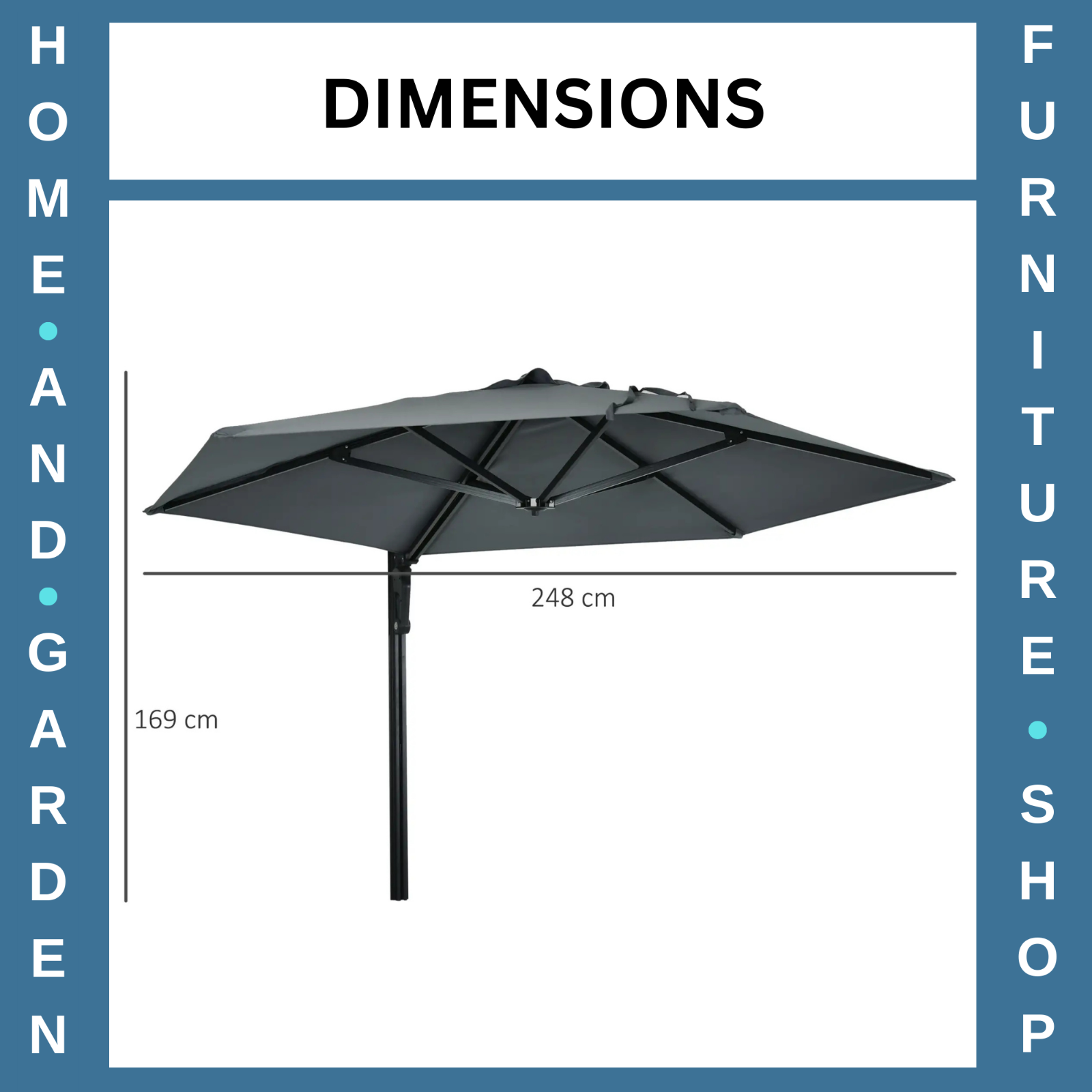 Wall Mounted Parasol 180 Degree Rotating Canopy Patio Garden Umbrella for Porch