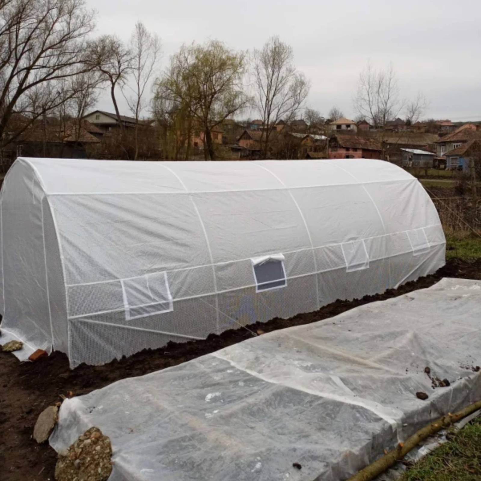 6 x 3m Walk In Polytunnel Greenhouse Plant Tent Metal Frame Outdoor Grow House