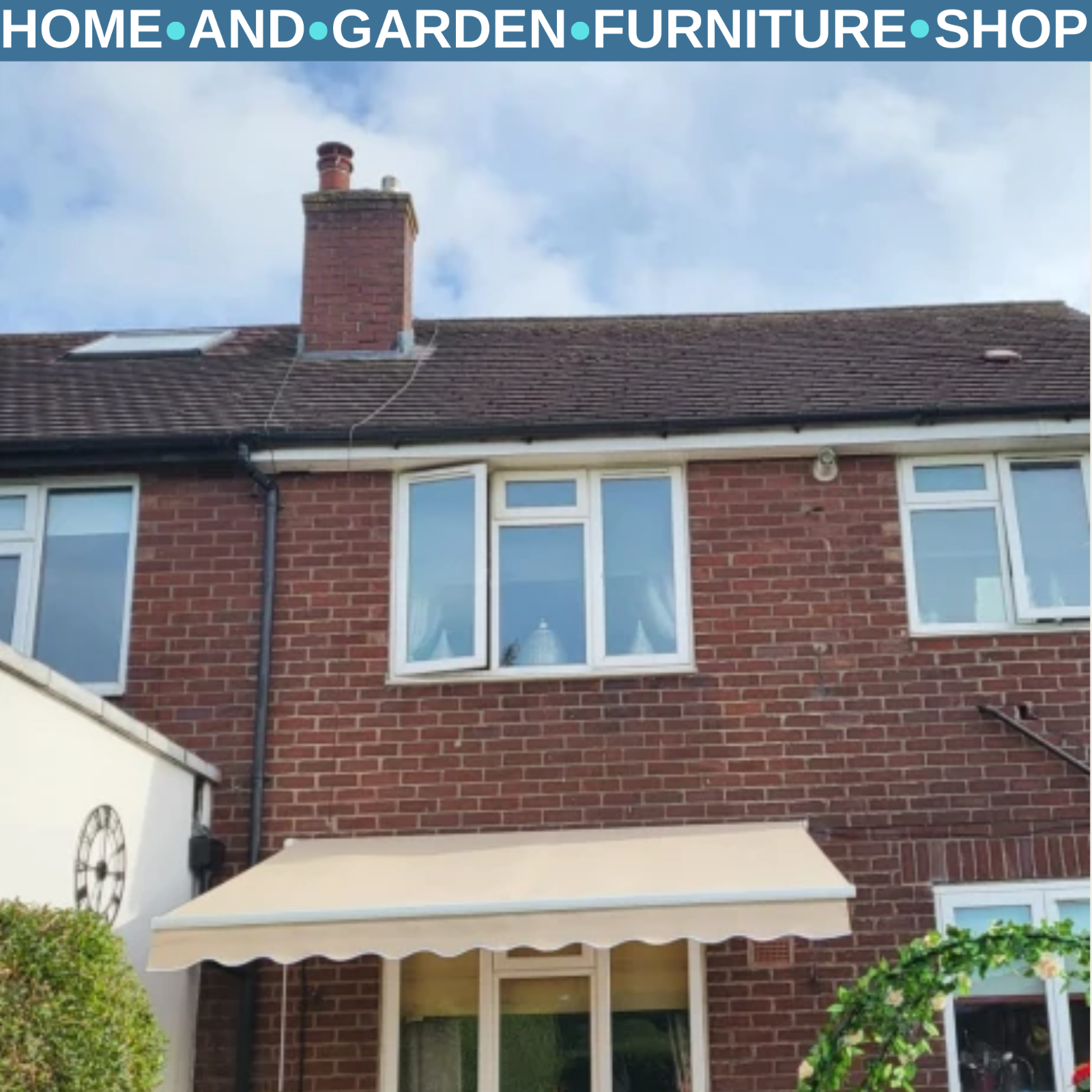 3 x 2.5m Manual Retractable Awning Garden Patio Canopy Shelter Wall Mounted