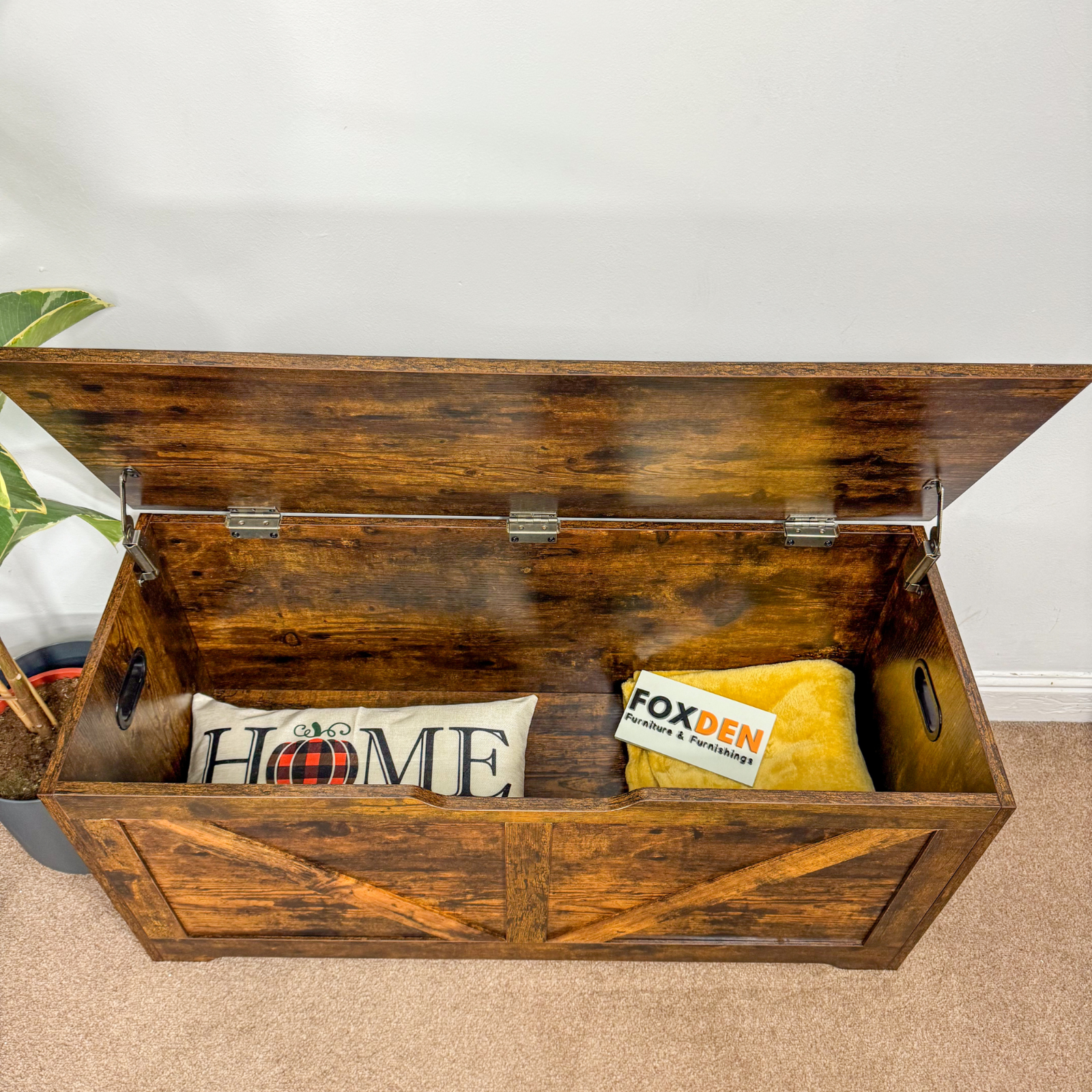 Large Rustic Storage Chest Shoe Bench Toys Trunk Box Organiser Industrial Trunk