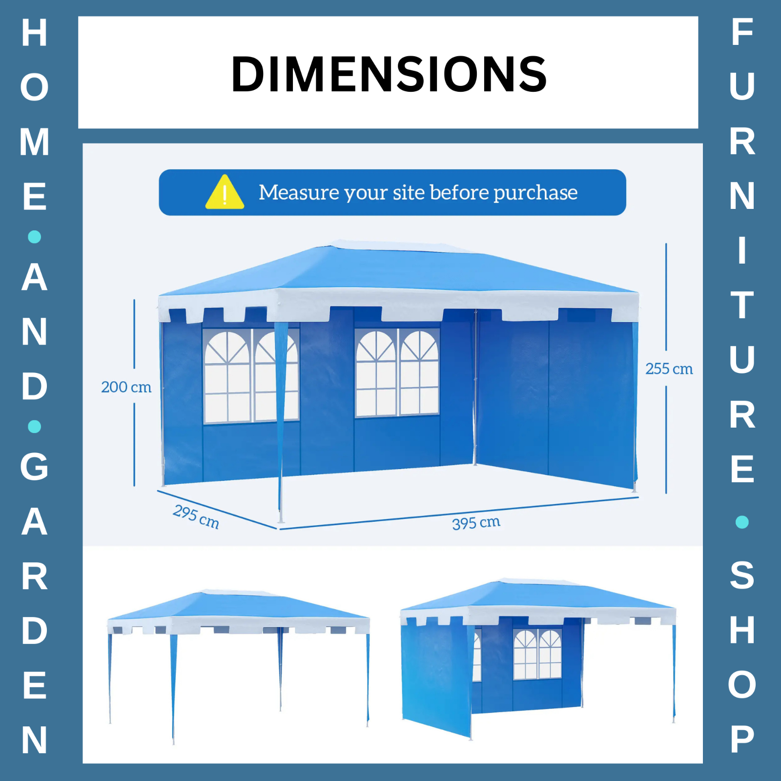 4 x 3m Heavy Duty Pop Up Gazebo Garden Party Tent Marquee Outdoor Event Shelter