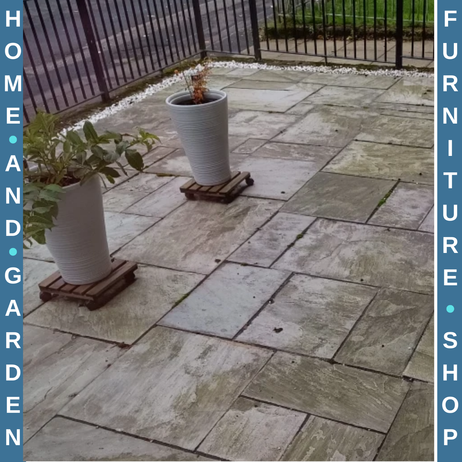 Flowerpot Holder Set of 2 Square Display Stand with Four Wheels Dark Brown