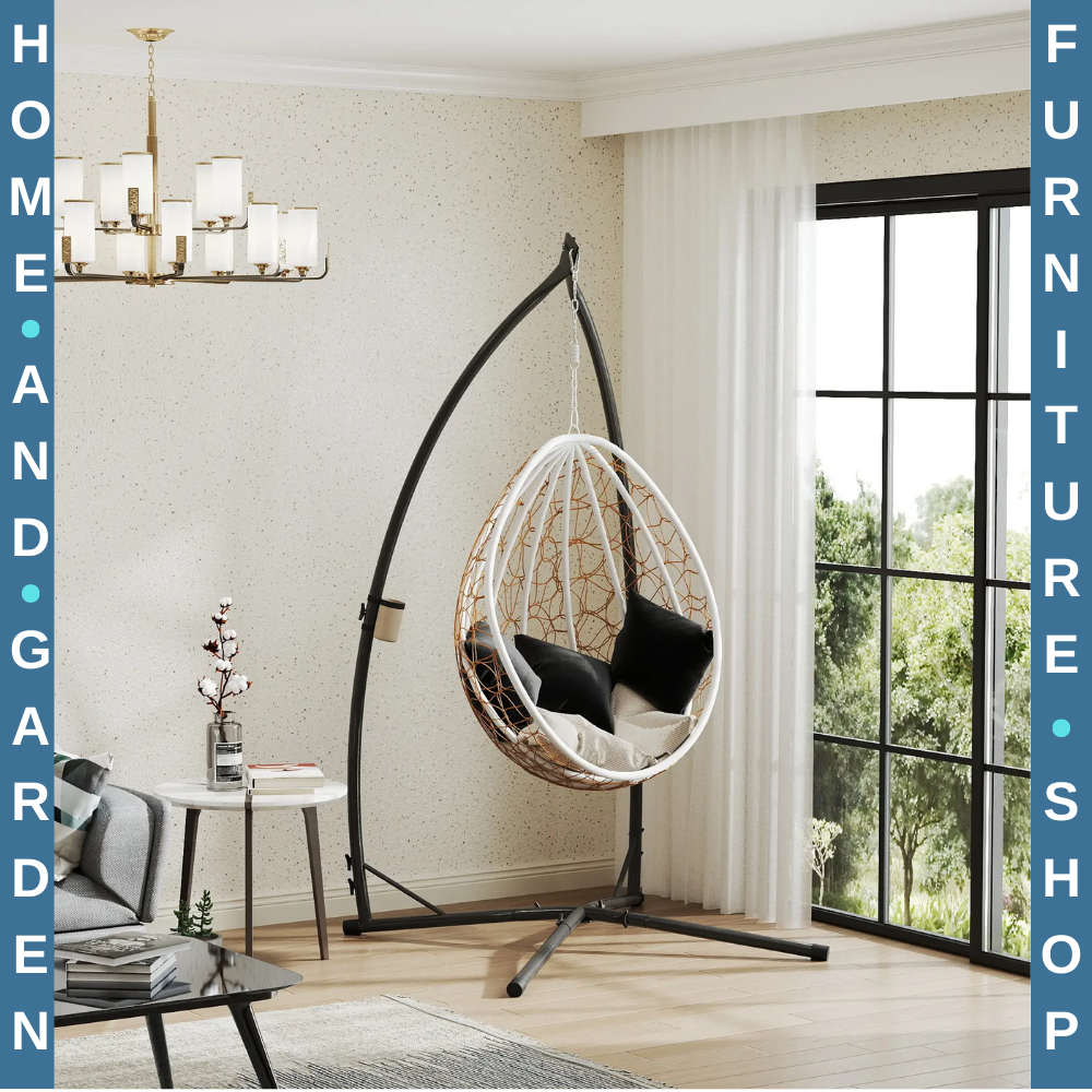 Hammock Chair Stand Heavy Duty Steel Frame w/ X Shape Base for Garden Egg Swing