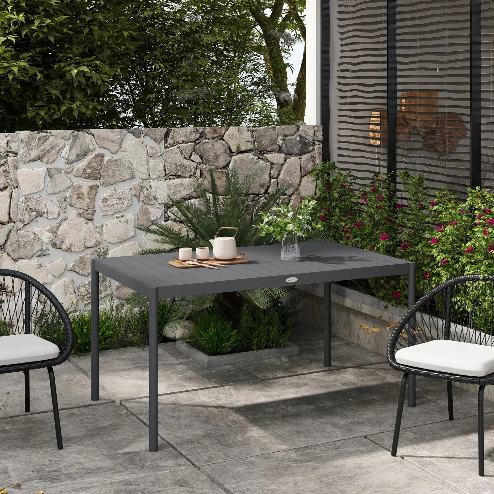 Aluminium Frame Garden Dining Table for Patio Decking or Outdoor Entertaining