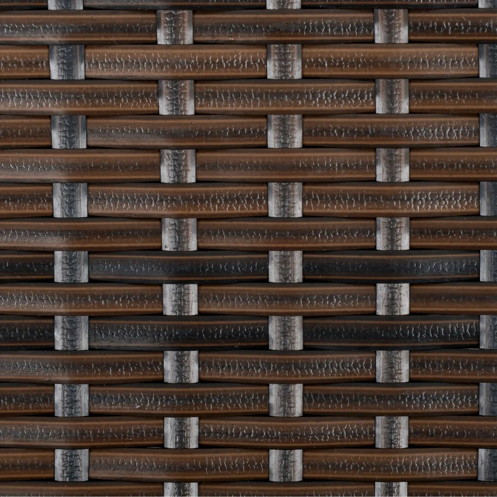 Brown Rattan Furniture Patio Sofa Set with Glass Dining Table & Chairs Cushion