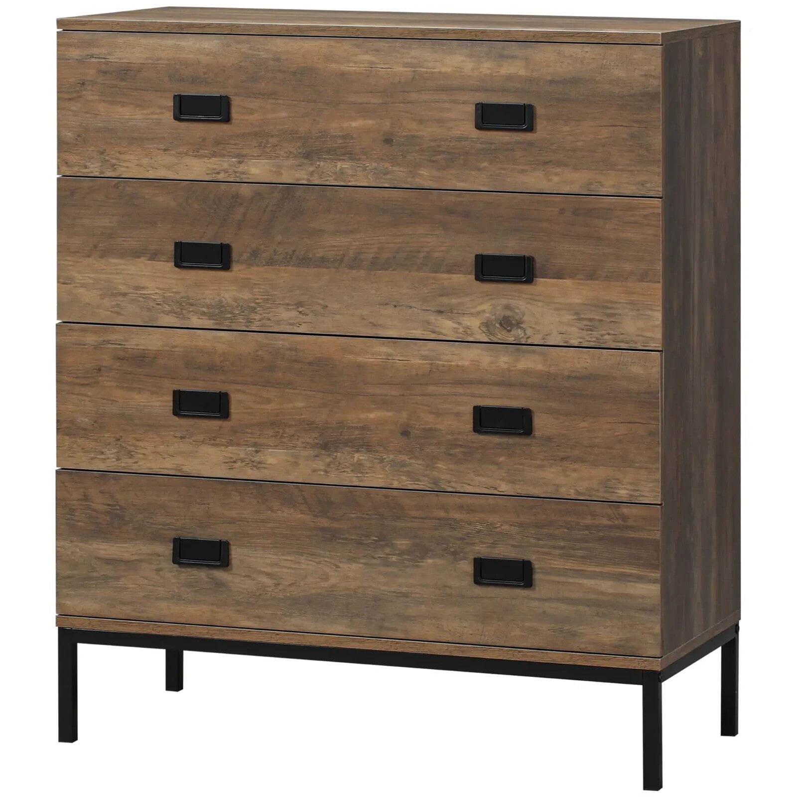 Industrial Chest of Drawers 4 Drawer Dresser Storage Bedroom Cabinet Living Room