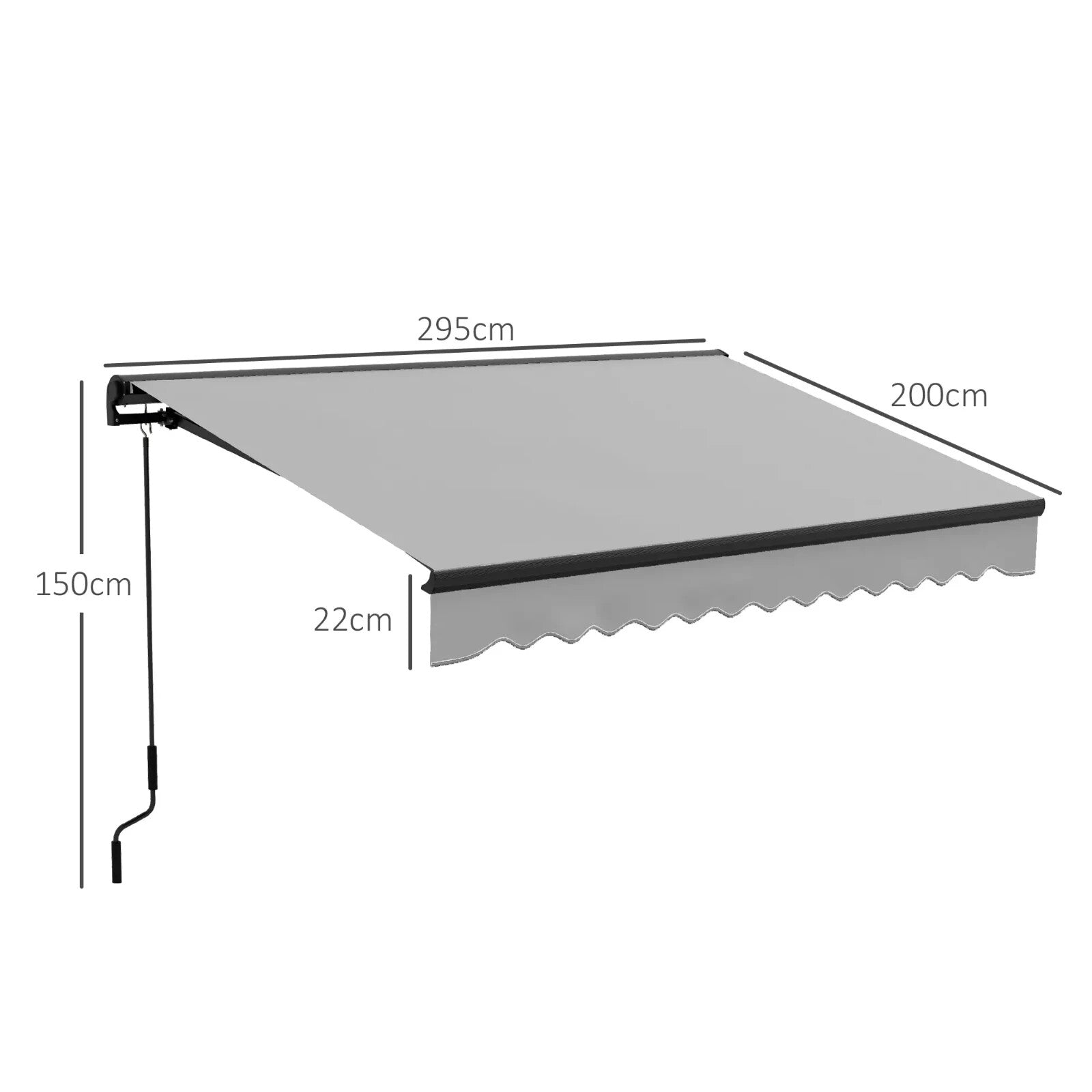 3 x 2m Electric Retractable Awning Canopy with Remote for Patio Door or Window