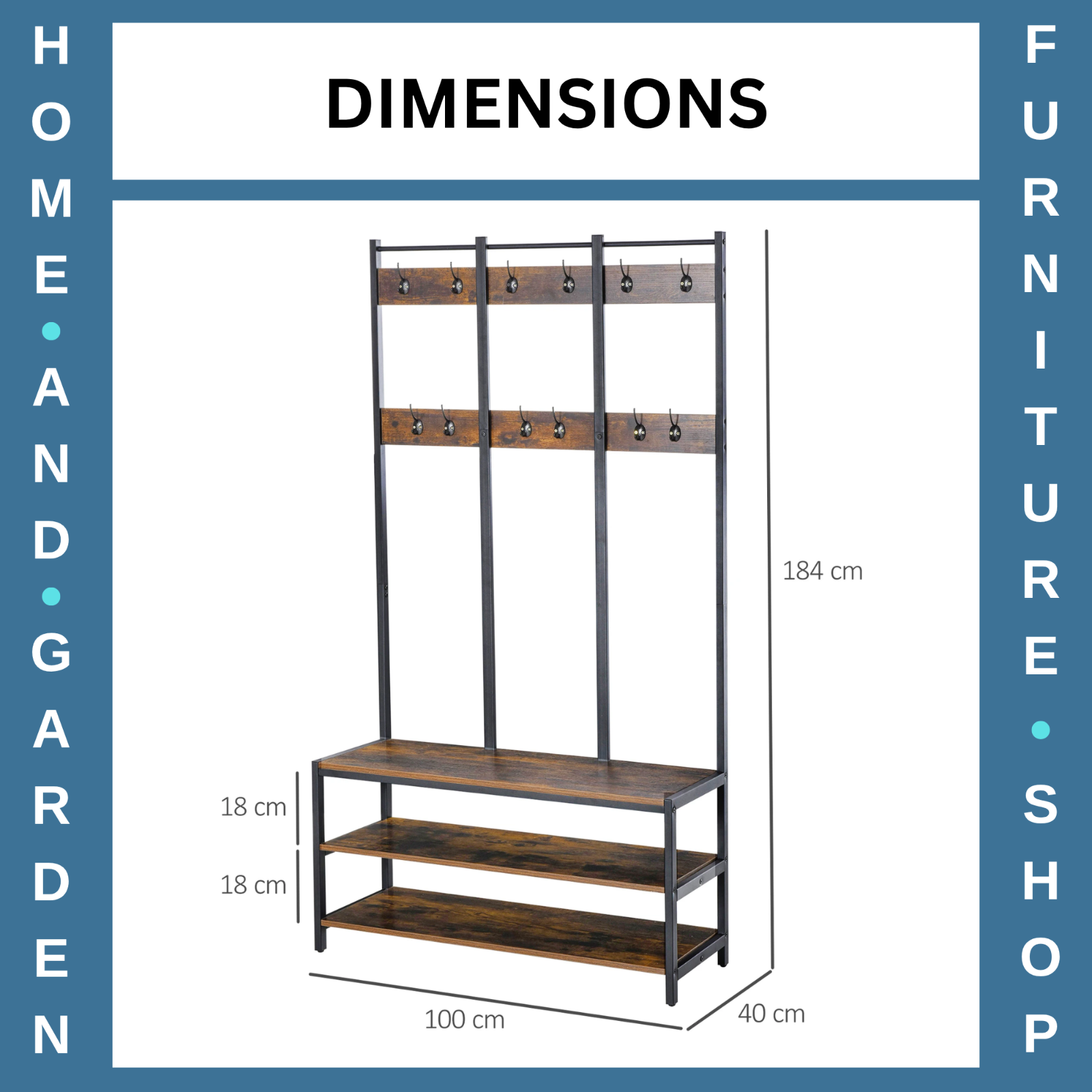 Large Rustic Coat Rack With Seat Shoe Rack Hall Tree Entryway Shoe Bench Shelves