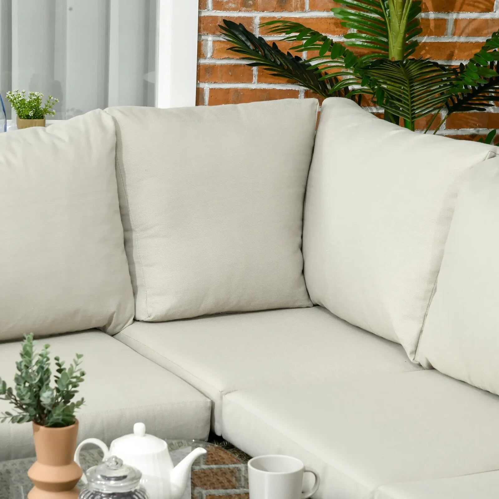 5pc Outdoor Rattan Corner Sofa Set Round and Half Round Wicker Garden Furniture - Home and Garden Furniture Shop - rustic - furniture