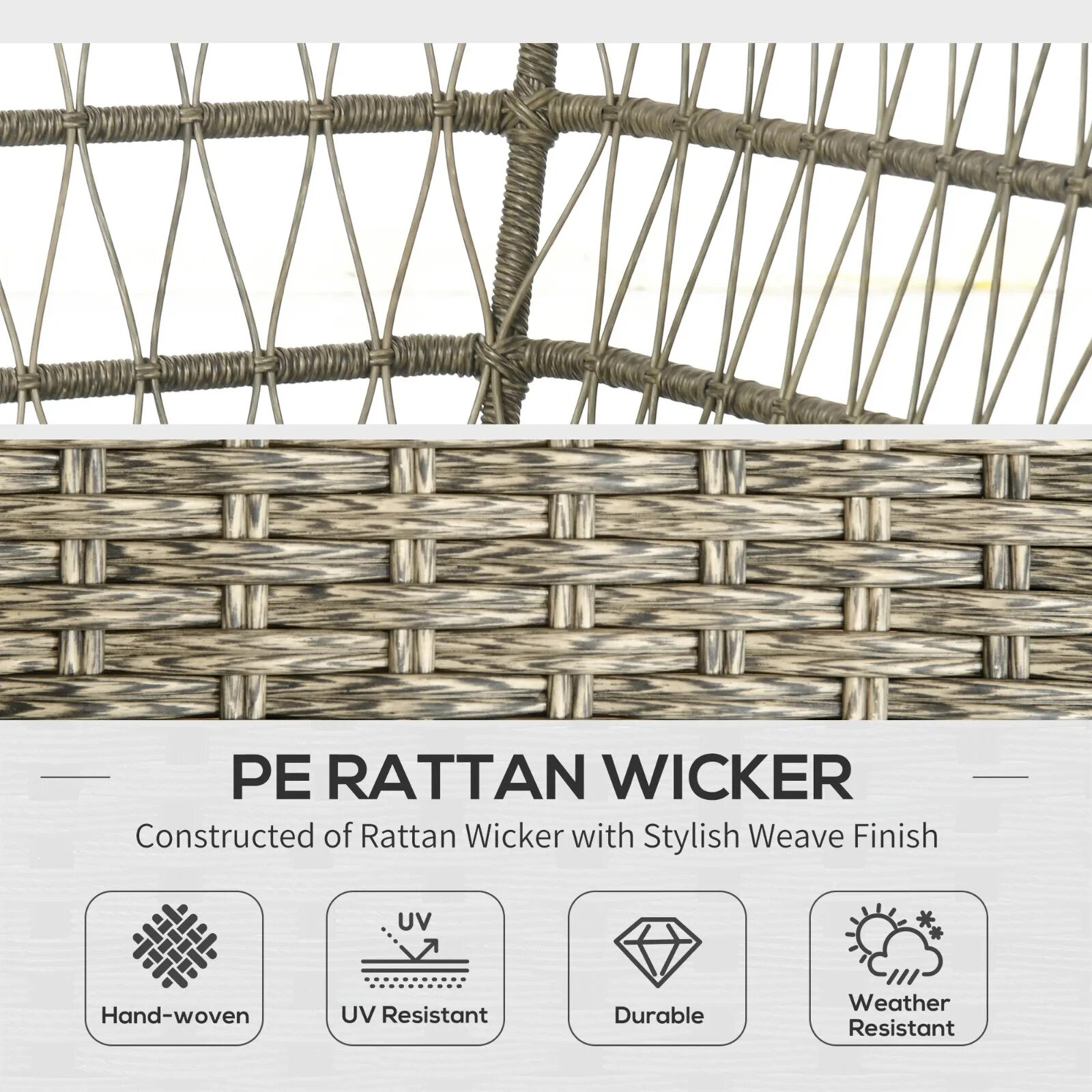 5pc Outdoor Rattan Corner Sofa Set Round and Half Round Wicker Garden Furniture - Home and Garden Furniture Shop - rustic - furniture