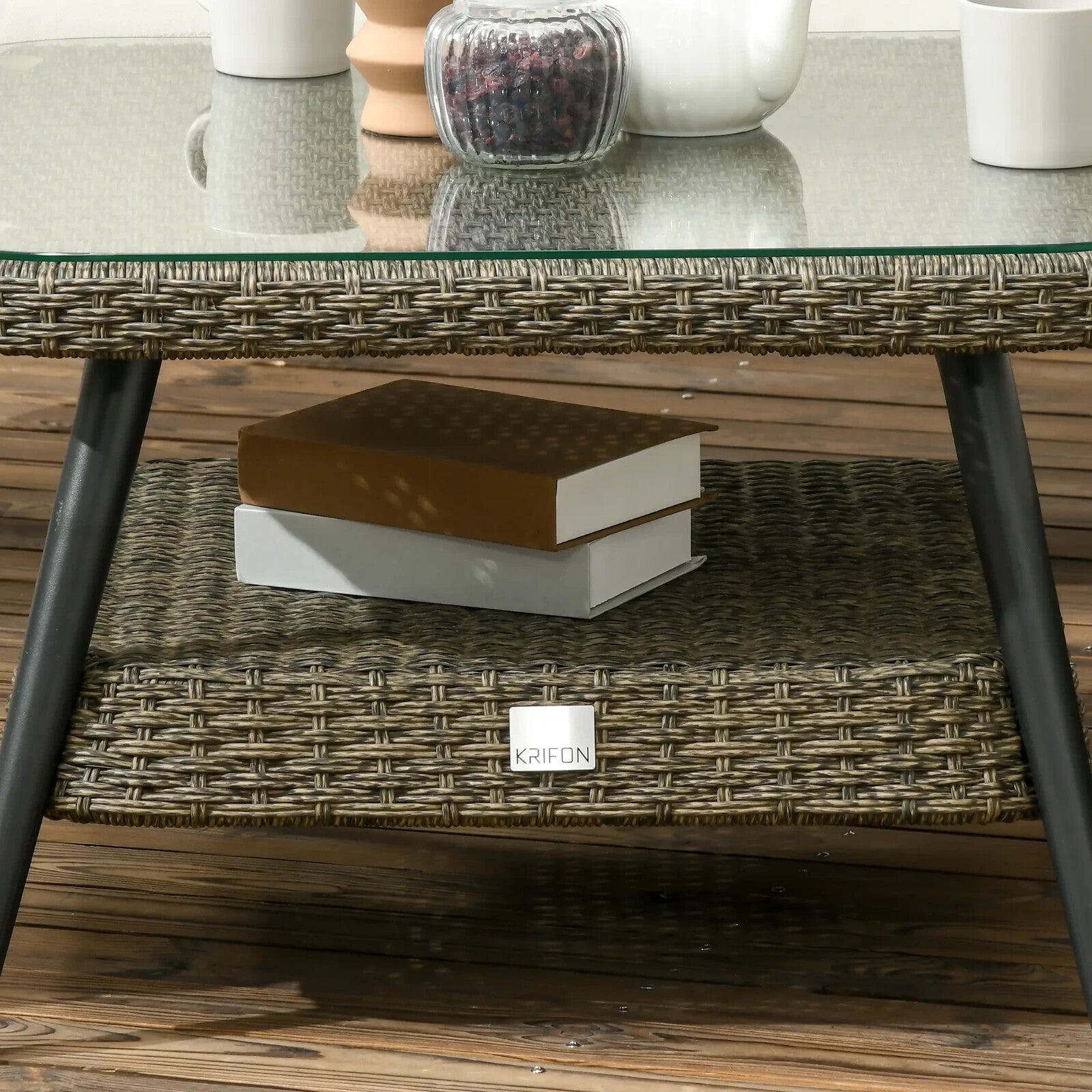 5pc Outdoor Rattan Corner Sofa Set Round and Half Round Wicker Garden Furniture - Home and Garden Furniture Shop - rustic - furniture