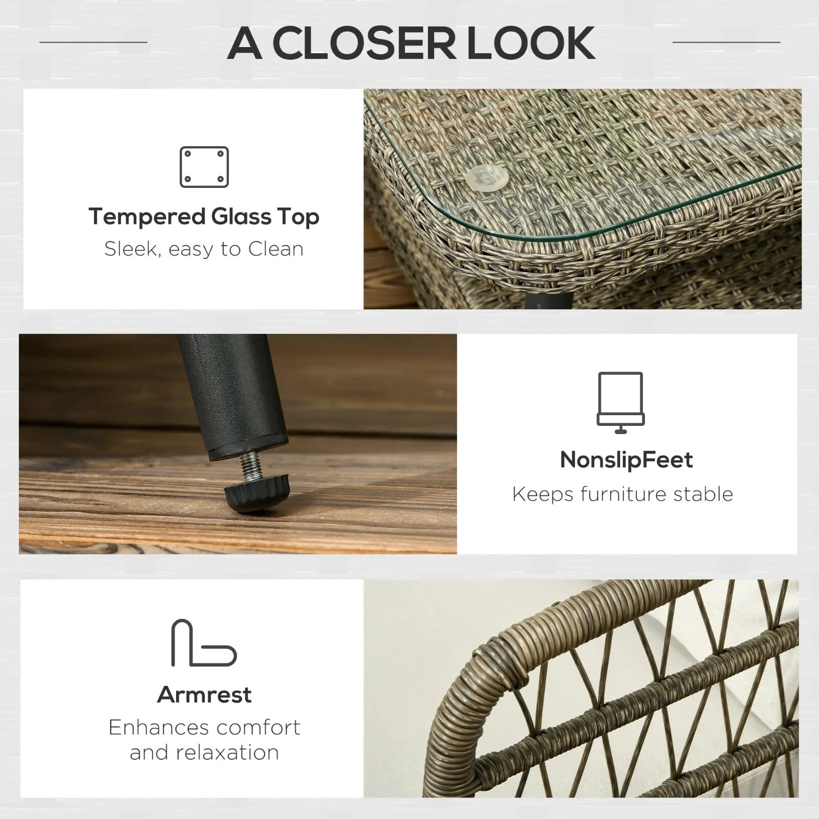 5pc Outdoor Rattan Corner Sofa Set Round and Half Round Wicker Garden Furniture - Home and Garden Furniture Shop - rustic - furniture