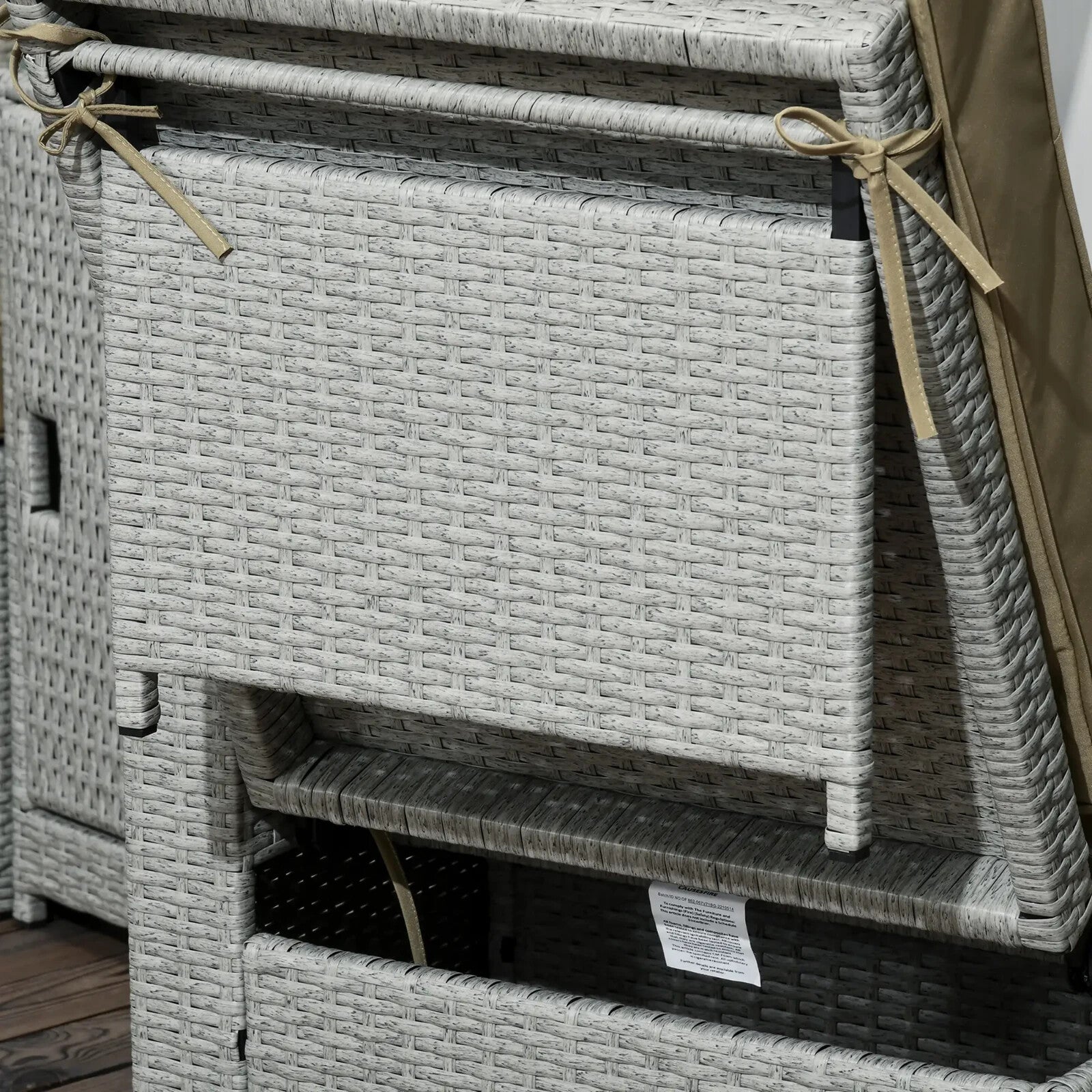 5pc PE Rattan Sun Lounger Recliner Set with Adjustable Backrest Storage & Table - Home and Garden Furniture Shop - rustic - furniture