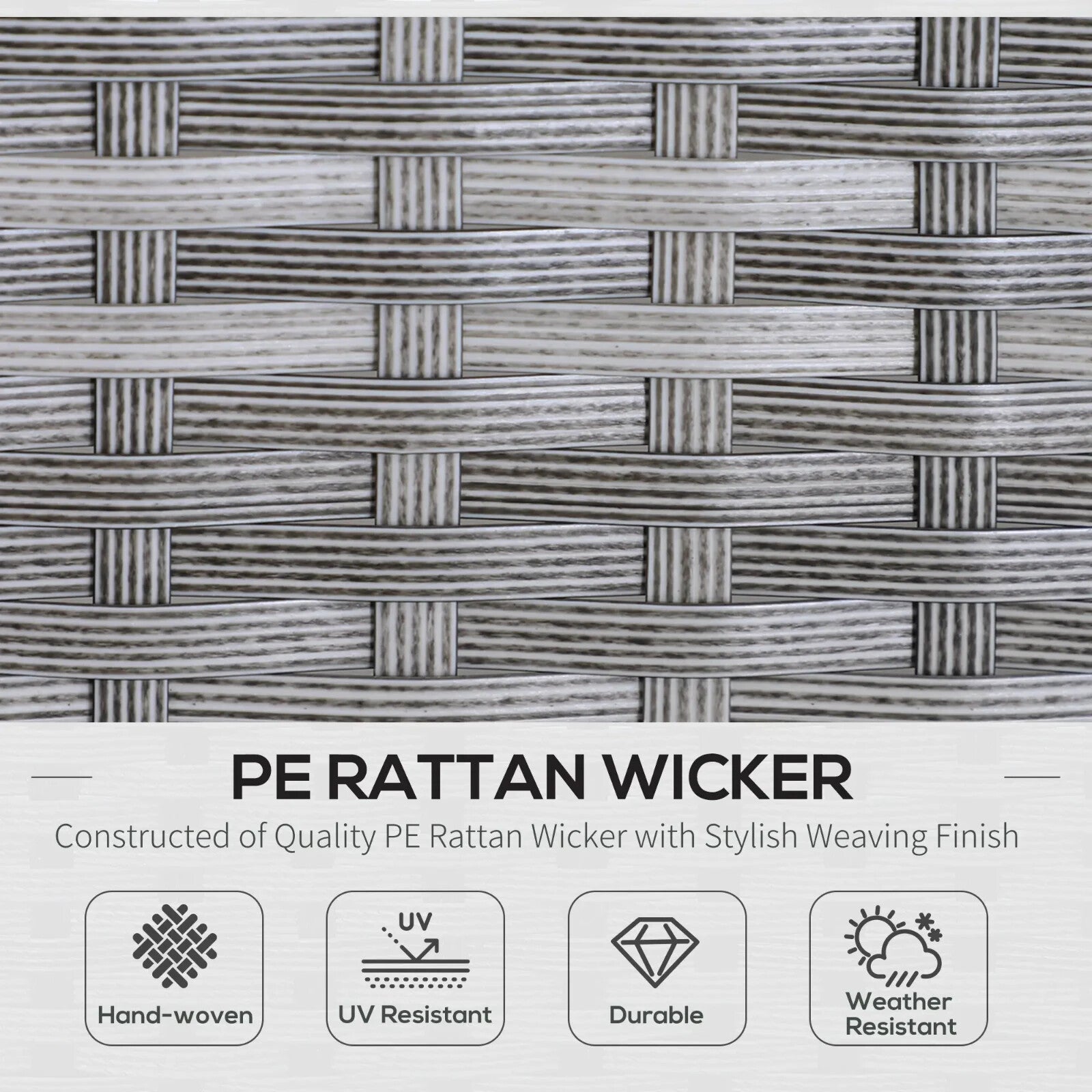 5Pcs Rattan Dining Set Corner Sofa Garden Furniture Set Coffee Table Footstool - Home and Garden Furniture Shop - rustic - furniture