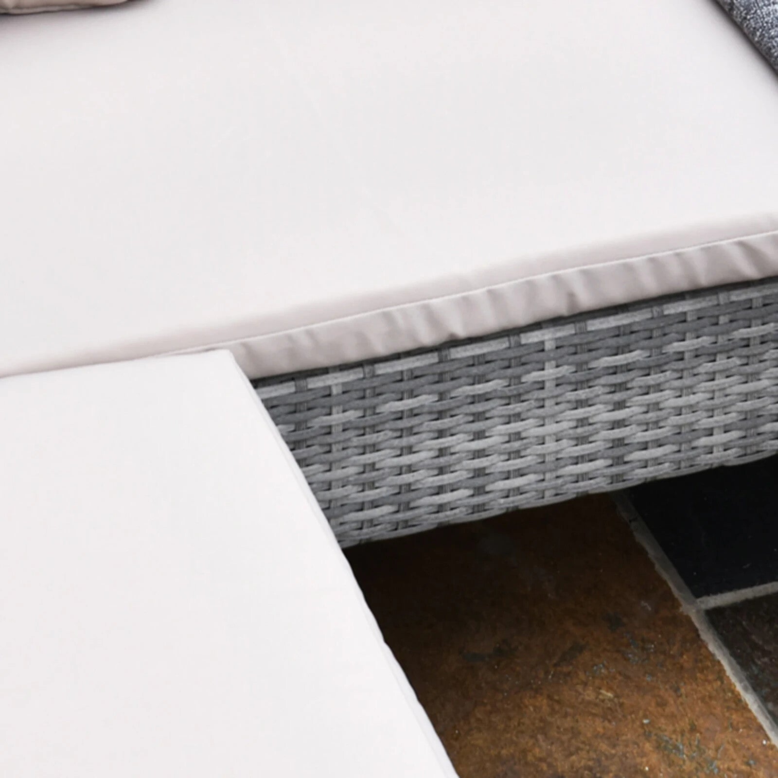 5Pcs Rattan Dining Set Corner Sofa Garden Furniture Set Coffee Table Footstool - Home and Garden Furniture Shop - rustic - furniture