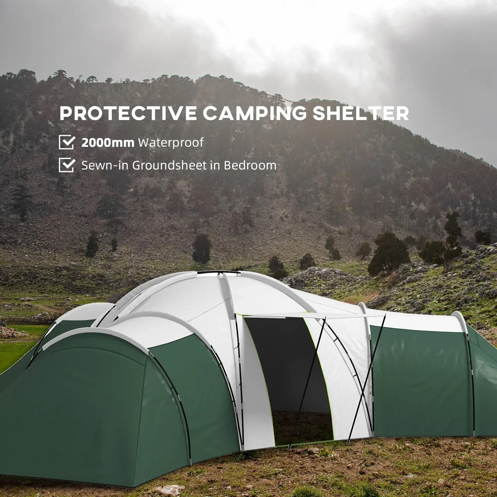 6 - 9 Man Large Tunnel Tent with Three Bedrooms & Living Room for Camping & Hiking - Home and Garden Furniture Shop - rustic - furniture