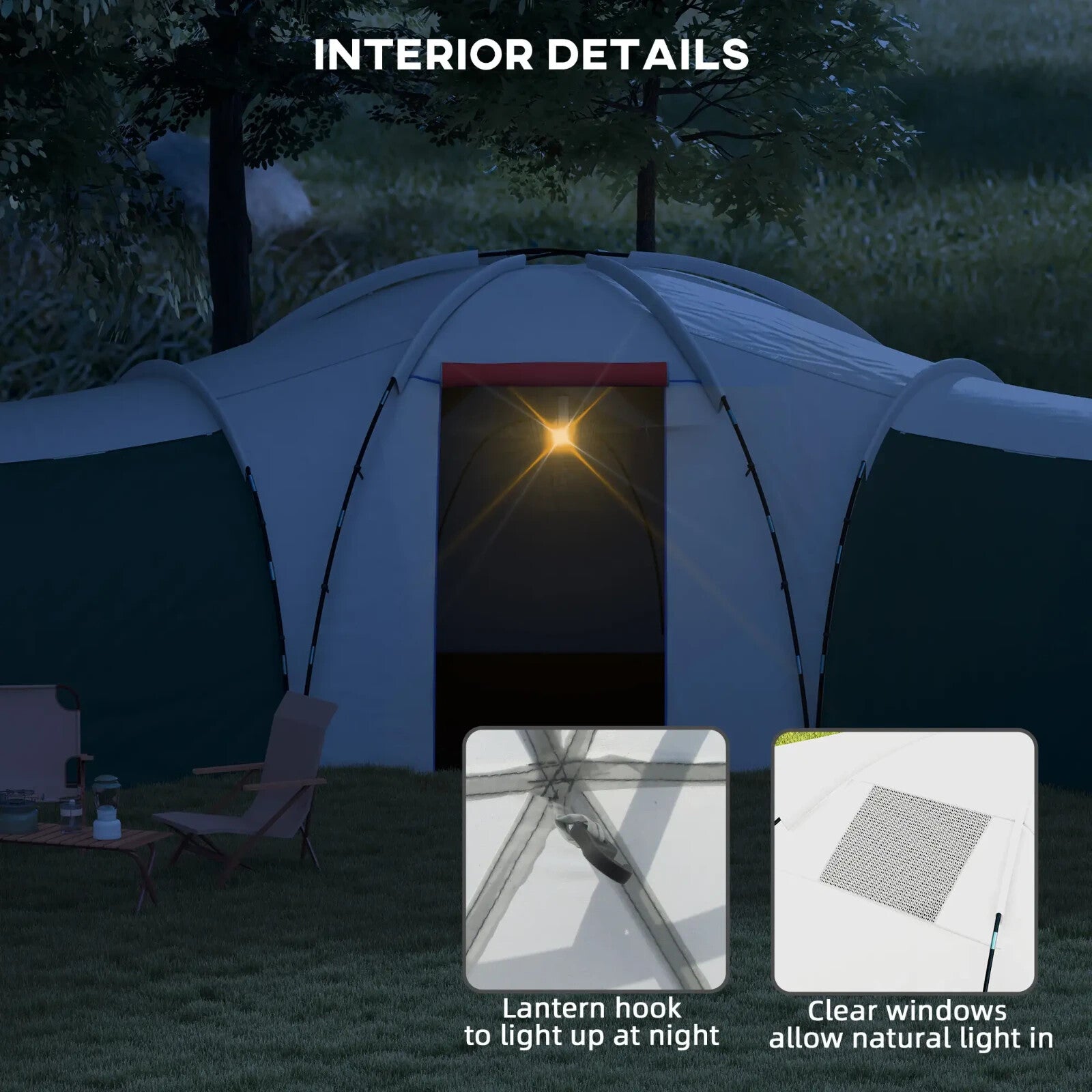 6 - 9 Man Large Tunnel Tent with Three Bedrooms & Living Room for Camping & Hiking - Home and Garden Furniture Shop - rustic - furniture