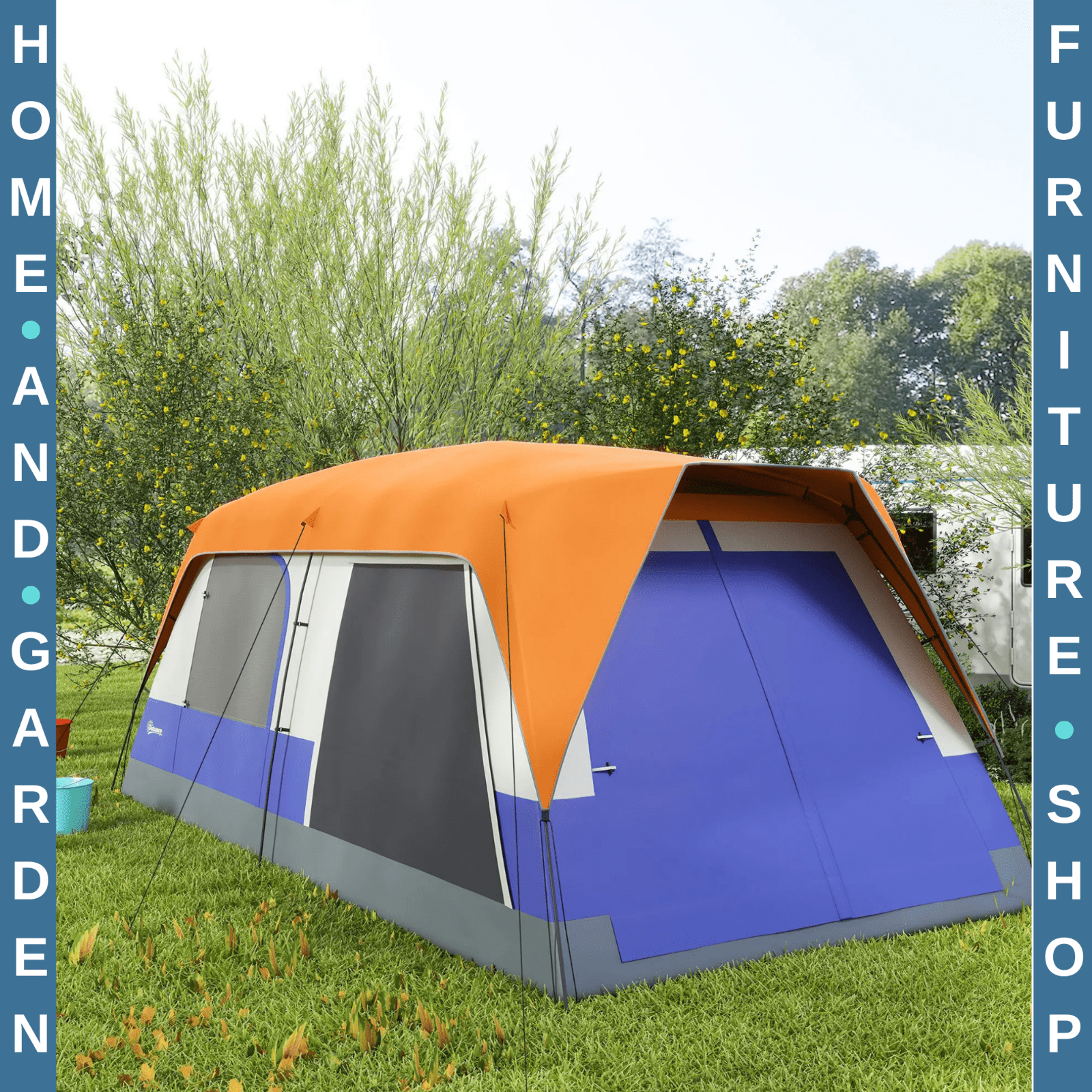 6 Man Camping Tent with Rainfly Accessories Portable Outdoor Shelter for Trip - Home and Garden Furniture Shop - rustic - furniture