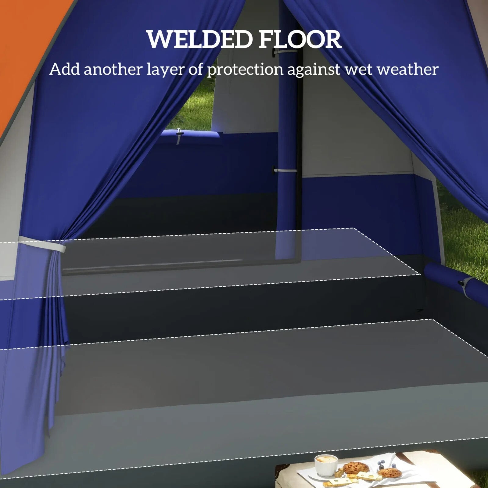 6 Man Camping Tent with Rainfly Accessories Portable Outdoor Shelter for Trip - Home and Garden Furniture Shop - rustic - furniture