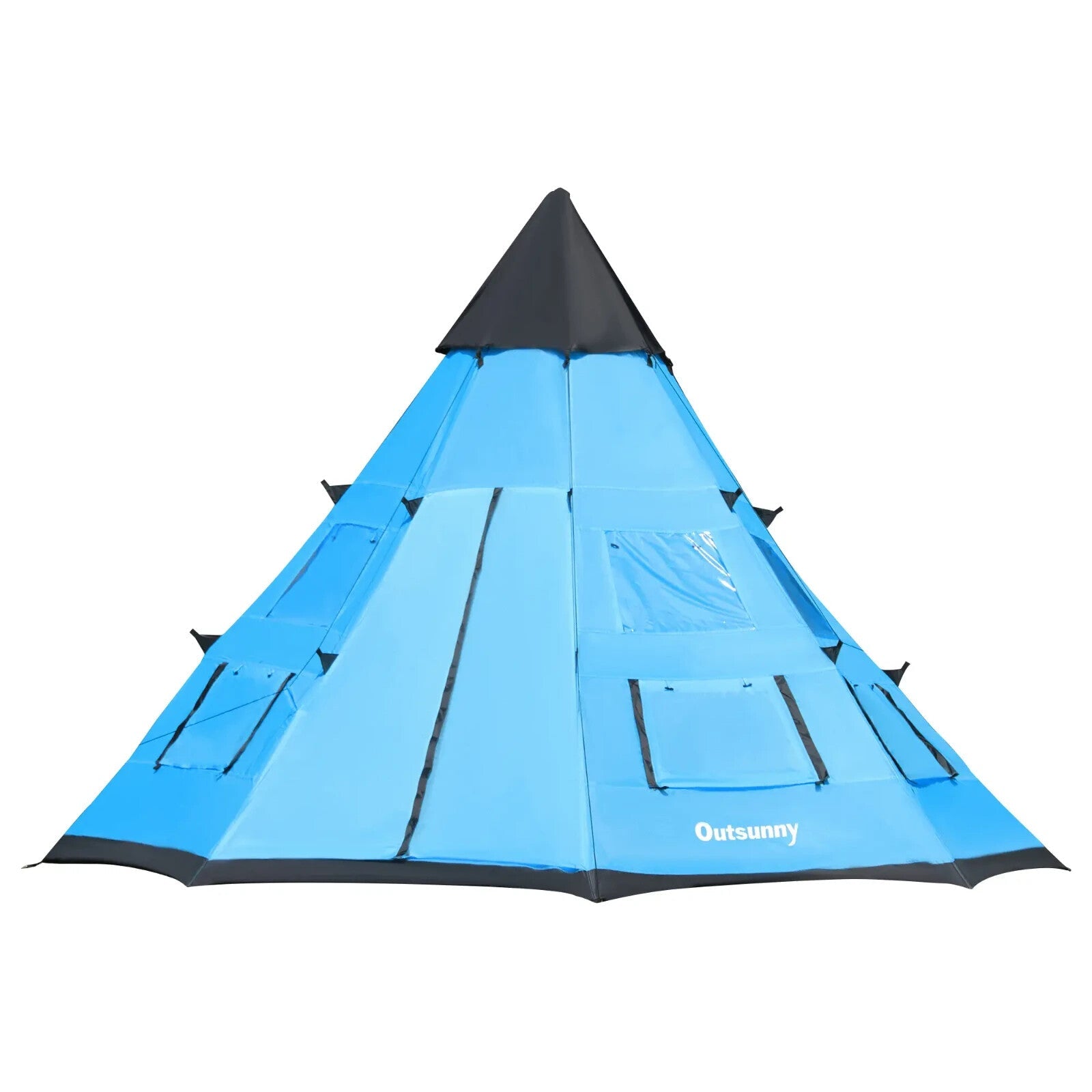 6 Man Tipi Camping Tent Teepee Family Shelter with Zipped Door Mesh Windows - Home and Garden Furniture Shop - rustic - furniture