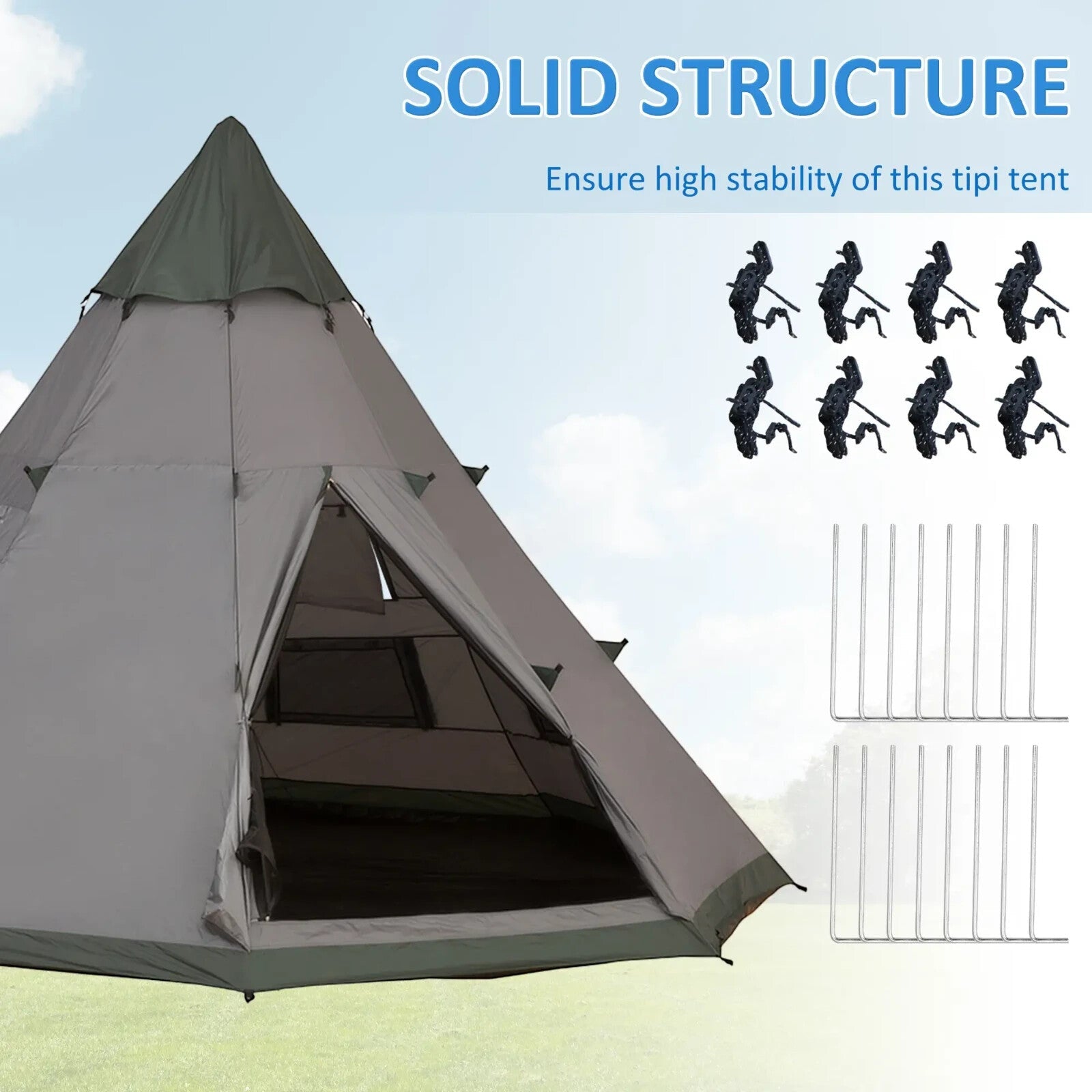 6 Person Camping Tent Outdoor Waterproof Metal Frame with Carry Bag Family Size - Home and Garden Furniture Shop - rustic - furniture