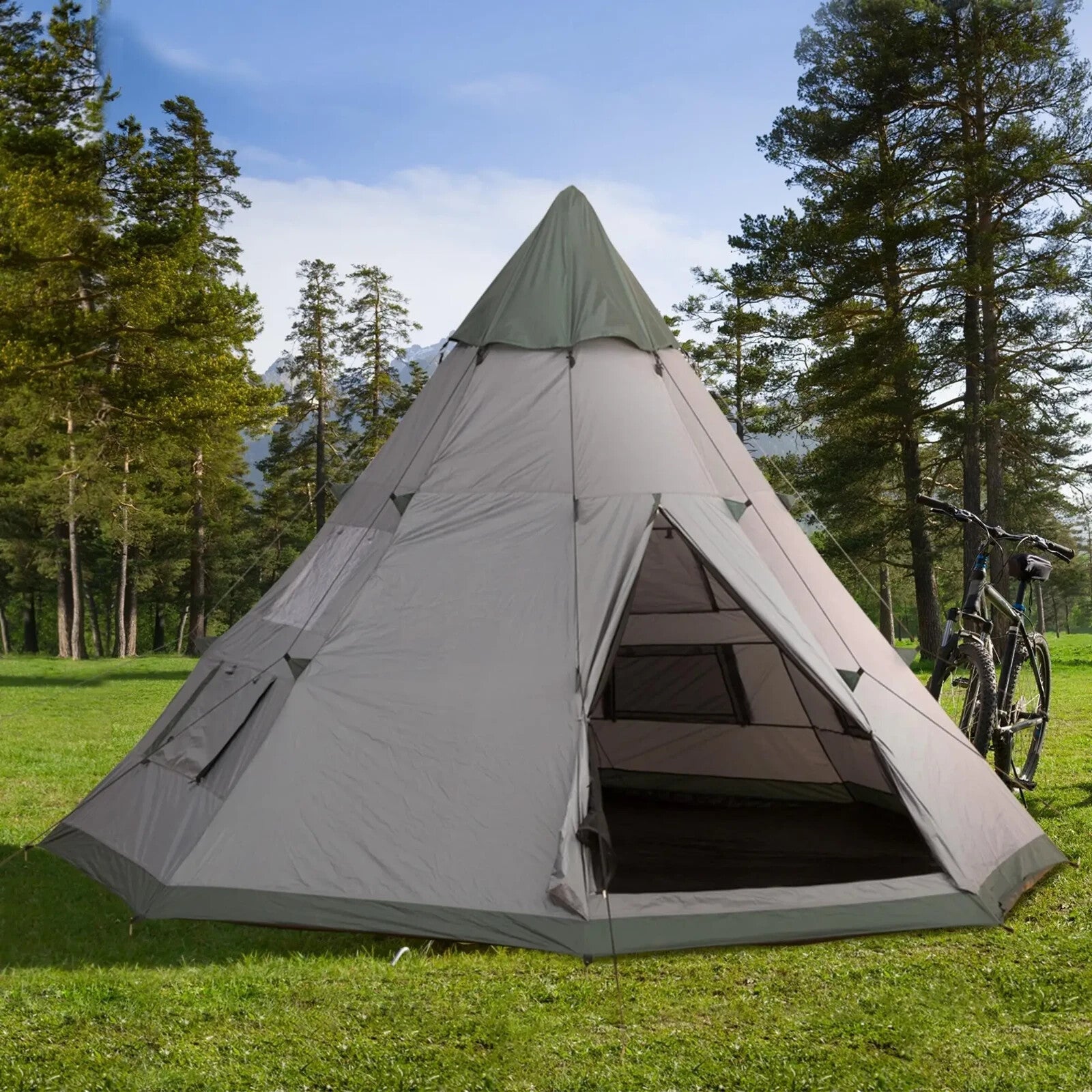 6 Person Camping Tent Outdoor Waterproof Metal Frame with Carry Bag Family Size - Home and Garden Furniture Shop - rustic - furniture