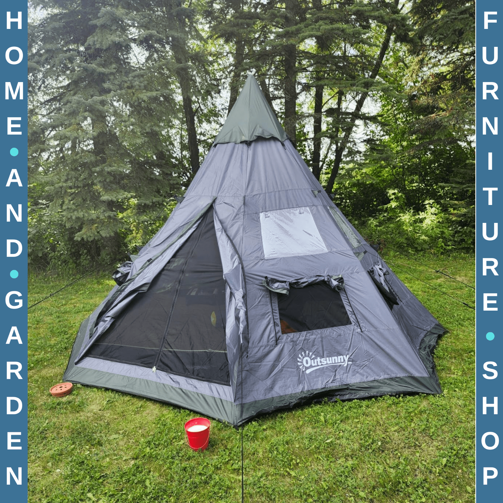 6 Person Camping Tent Outdoor Waterproof Metal Frame with Carry Bag Family Size - Home and Garden Furniture Shop - rustic - furniture