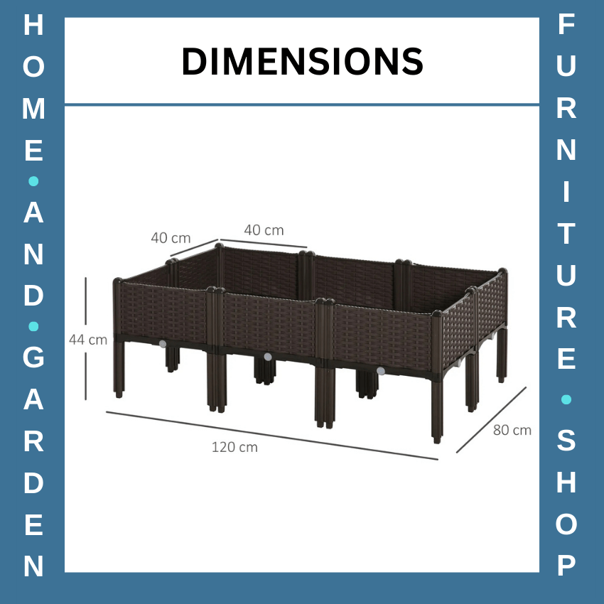 6 - Piece 26L Raised Planter Bed Modular Garden Grow Box Set for Outdoor Vegetable - Home and Garden Furniture Shop - rustic - furniture