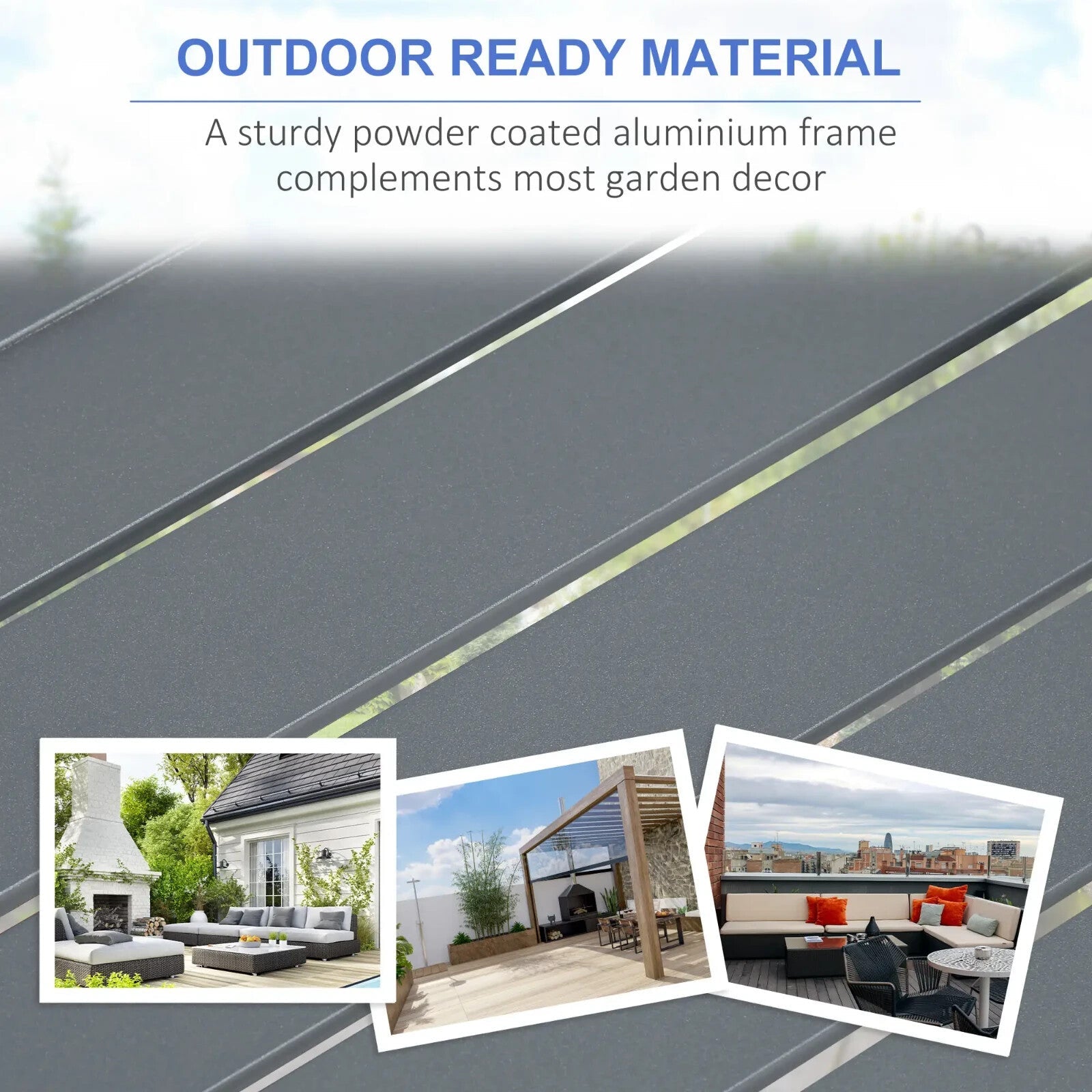 6 Piece Aluminium Garden Furniture Set with Corner Sofa Loveseat Footstool Table - Home and Garden Furniture Shop - rustic - furniture