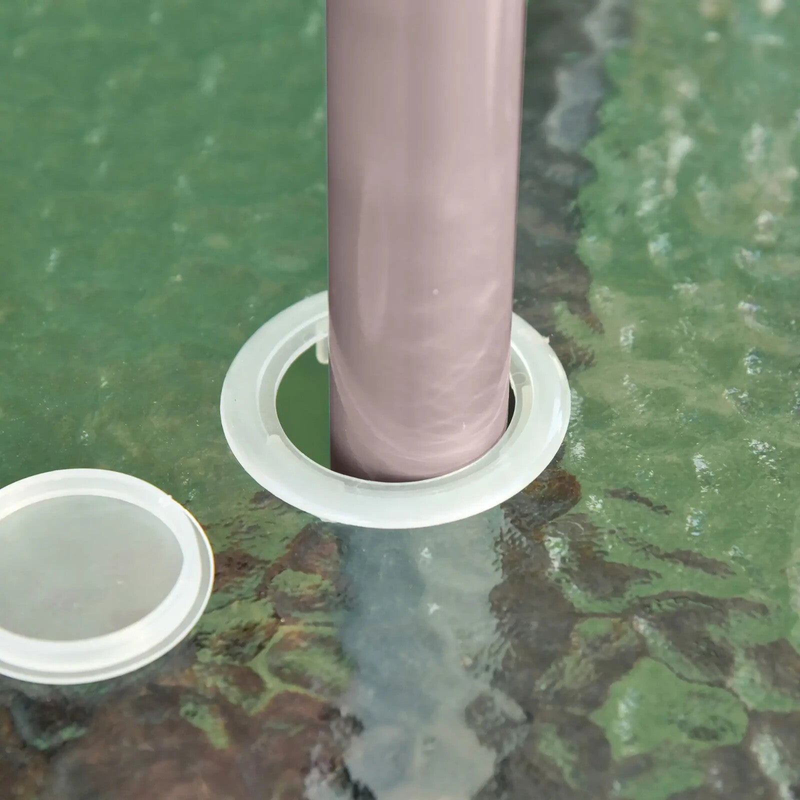 6 Piece Garden Furniture Set Folding Chairs Table and Parasol for Patio Cream - Home and Garden Furniture Shop - rustic - furniture