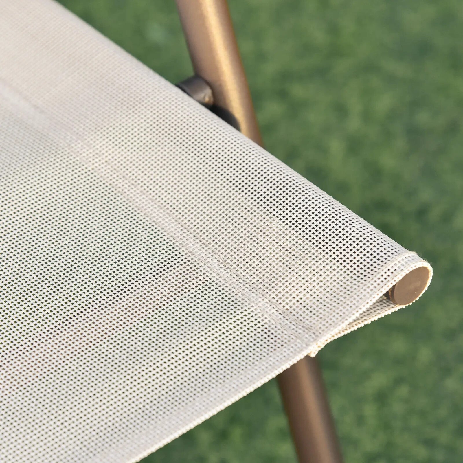 6 Piece Garden Furniture Set Folding Chairs Table and Parasol for Patio Cream - Home and Garden Furniture Shop - rustic - furniture