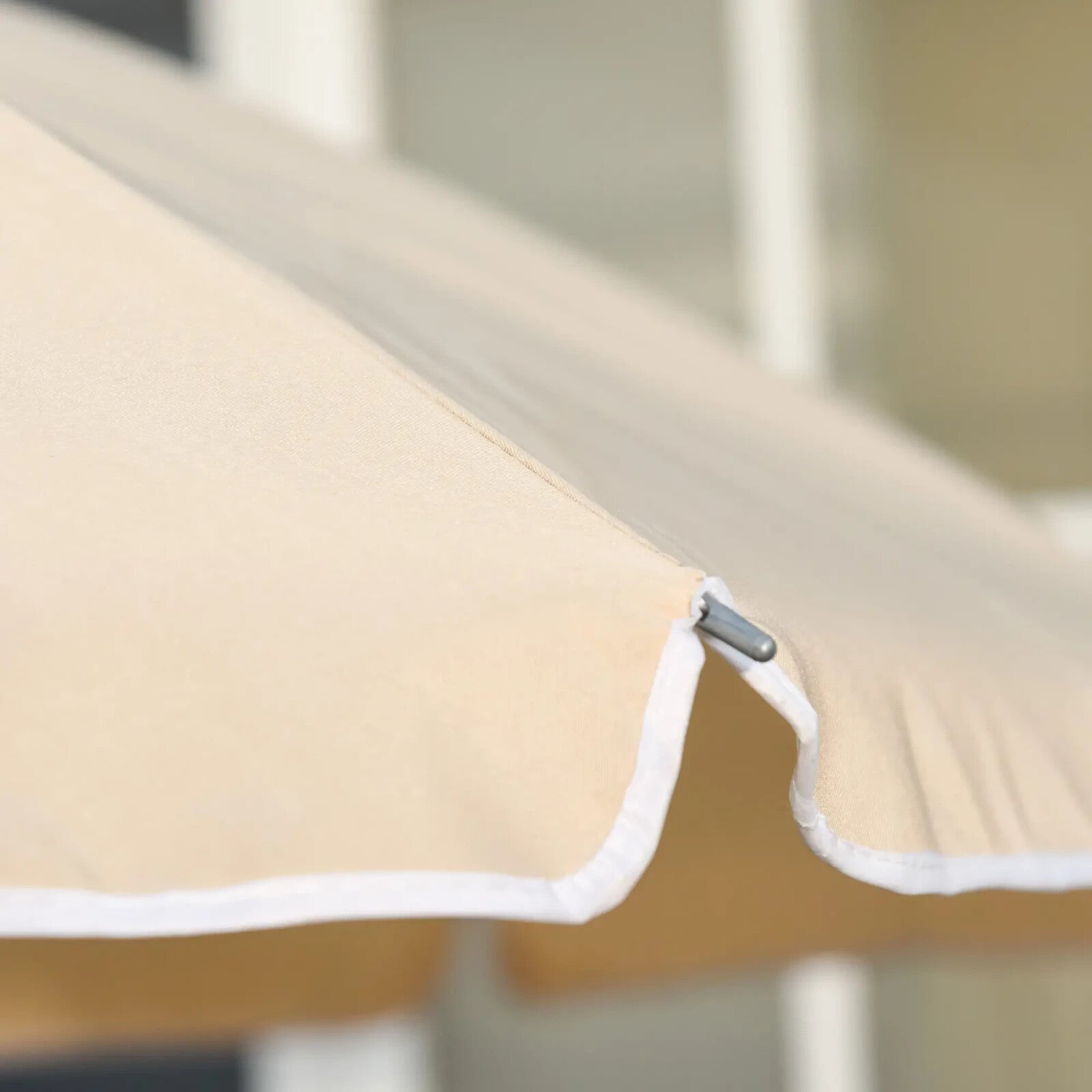 6 Piece Garden Furniture Set Folding Chairs Table and Parasol for Patio Cream - Home and Garden Furniture Shop - rustic - furniture