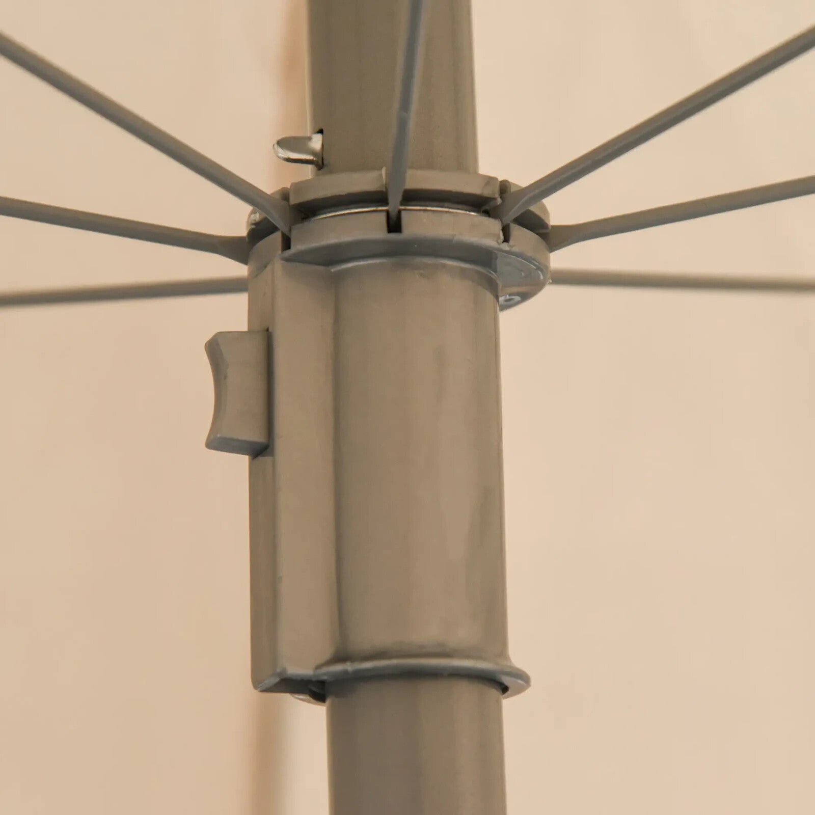 6 Piece Garden Furniture Set Folding Chairs Table and Parasol for Patio Cream - Home and Garden Furniture Shop - rustic - furniture