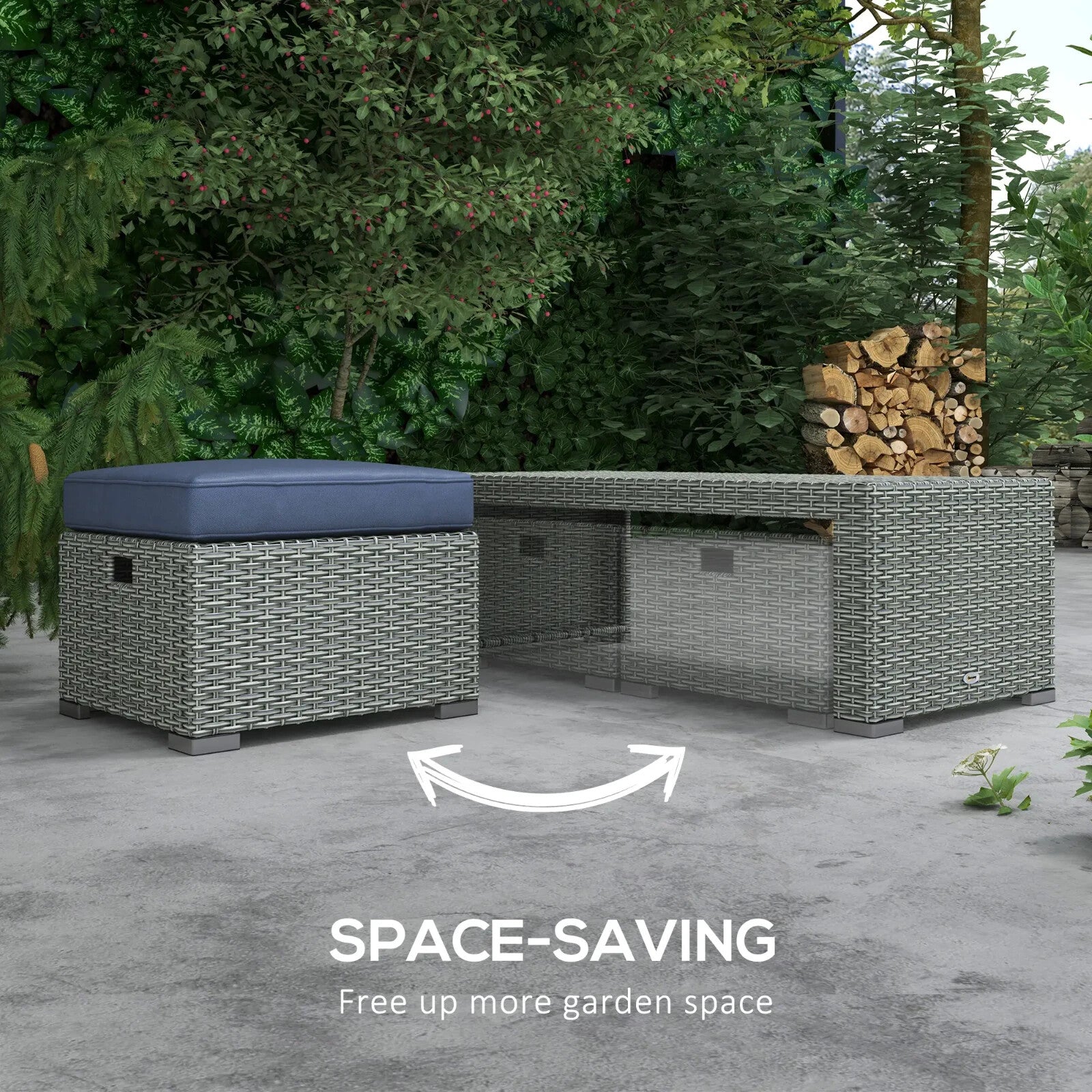 6 Piece Outdoor Rattan Furniture Set with Sofas Table & Footstools Garden Lounge - Home and Garden Furniture Shop - rustic - furniture