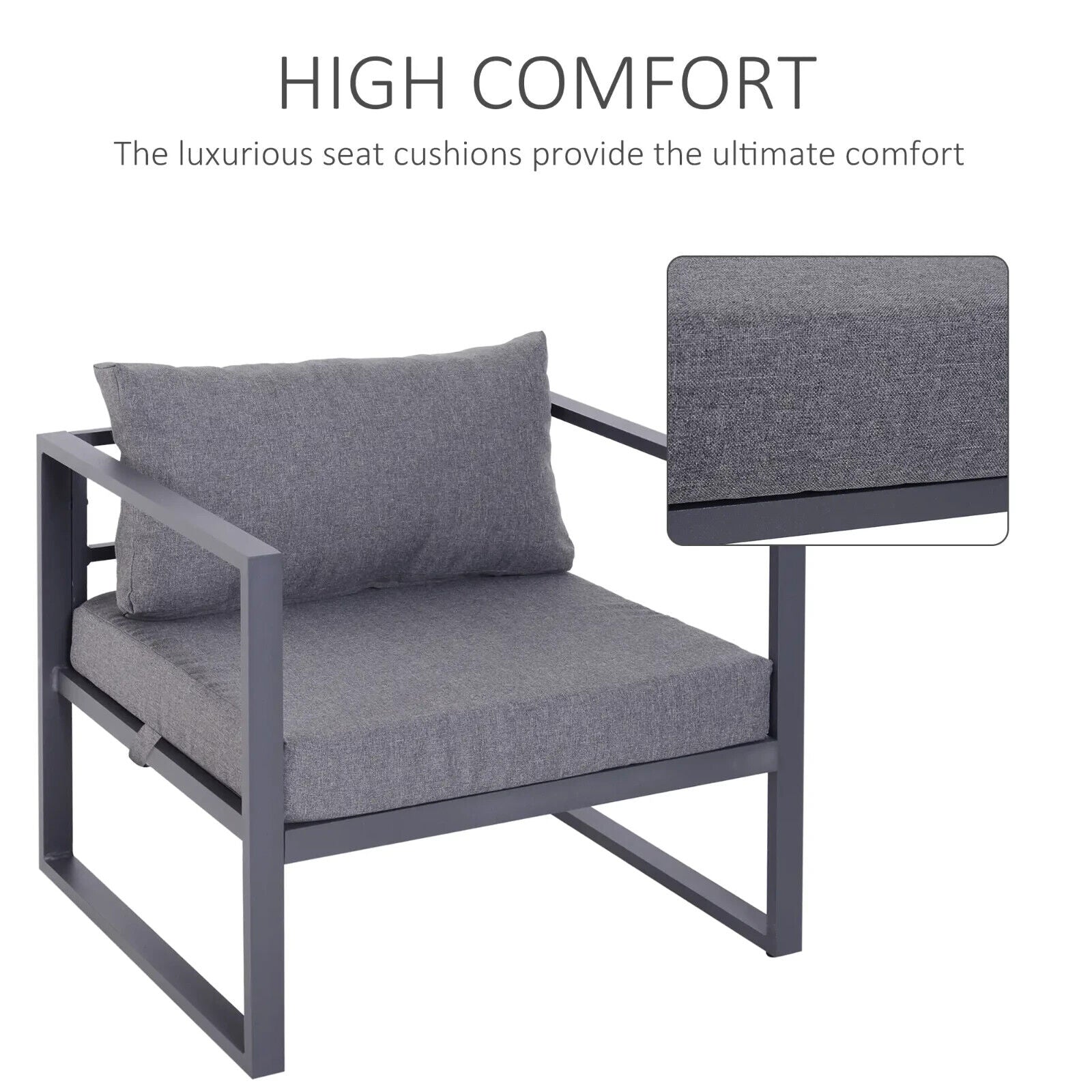 6 Piece Outdoor Sectional Sofa Set Aluminium Frame Cushions Tempered Glass Table - Home and Garden Furniture Shop - #rustic - furniture#