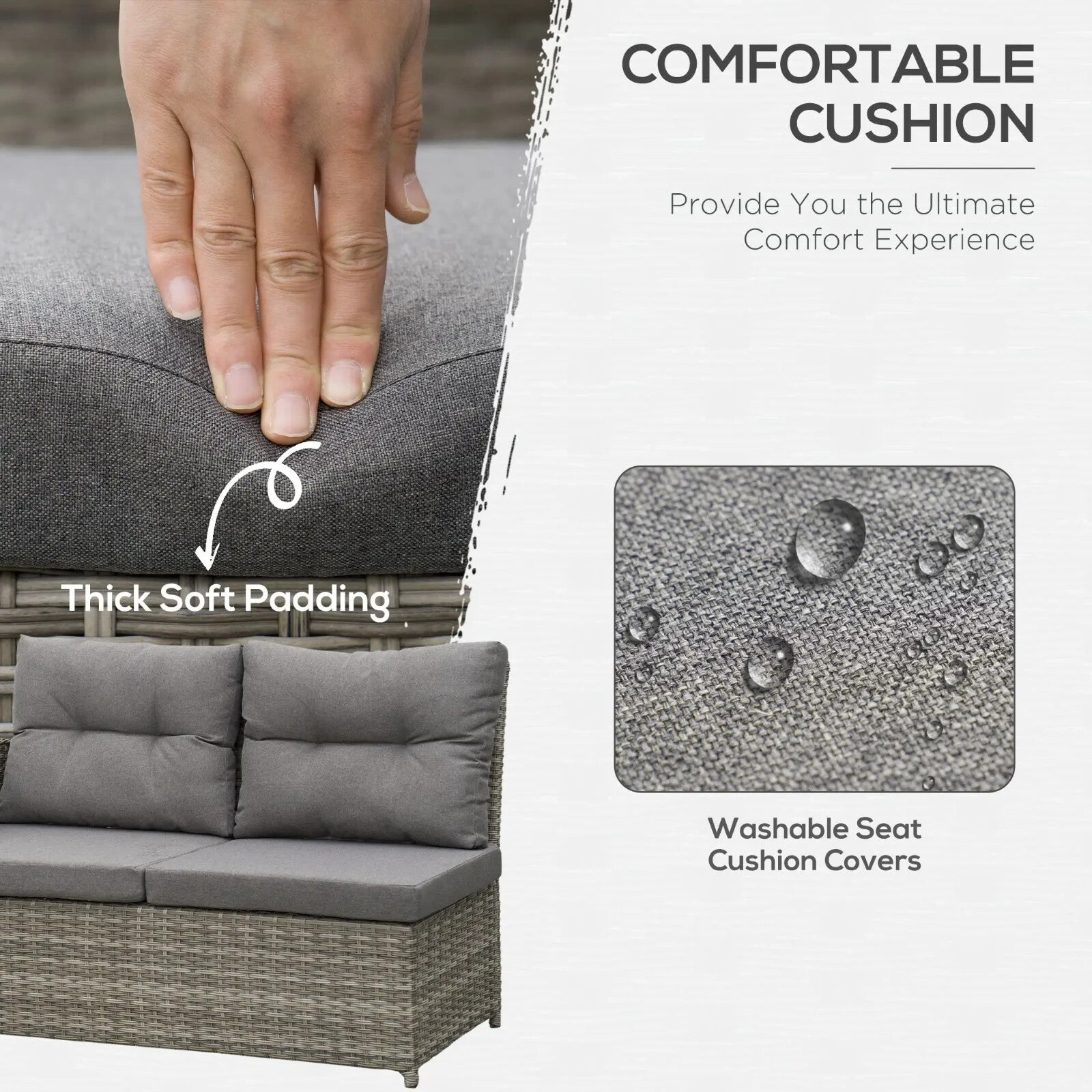 6 Piece Rattan Garden Furniture Set - Sectional Corner Sofa for Outdoor Use - Home and Garden Furniture Shop - rustic - furniture