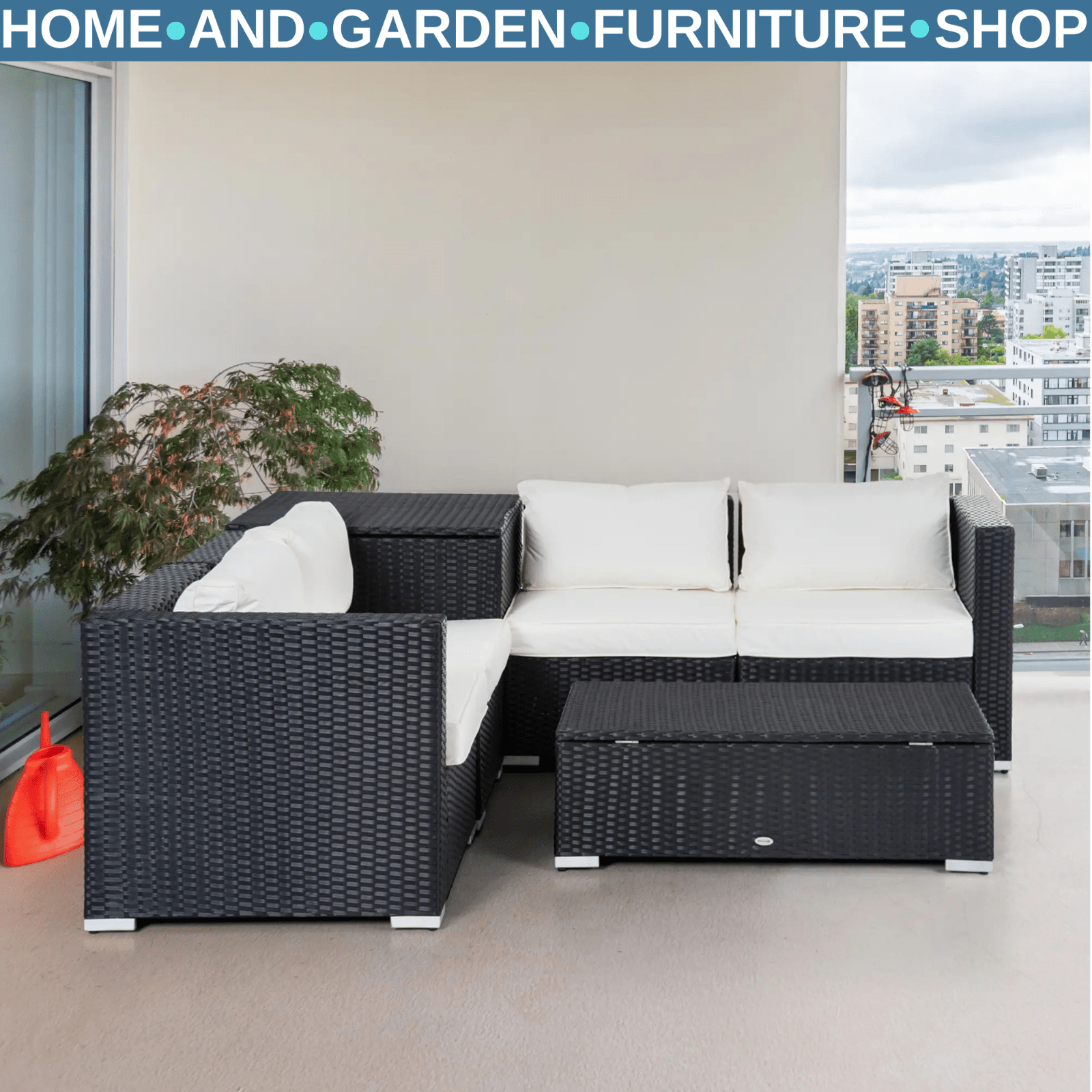 6 Piece Rattan Sofa Set Outdoor Garden Furniture for Patio or Conservatory Use - Home and Garden Furniture Shop - rustic - furniture