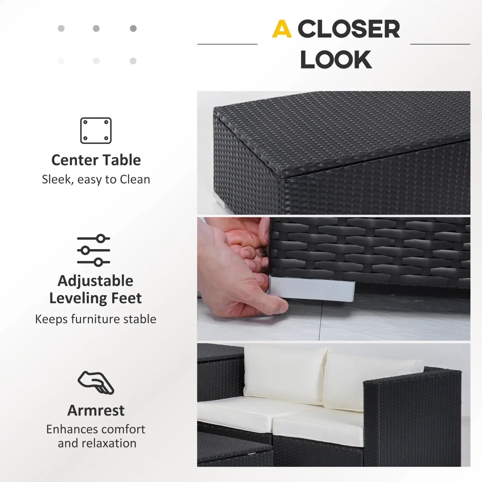 6 Piece Rattan Sofa Set Outdoor Garden Furniture for Patio or Conservatory Use - Home and Garden Furniture Shop - rustic - furniture