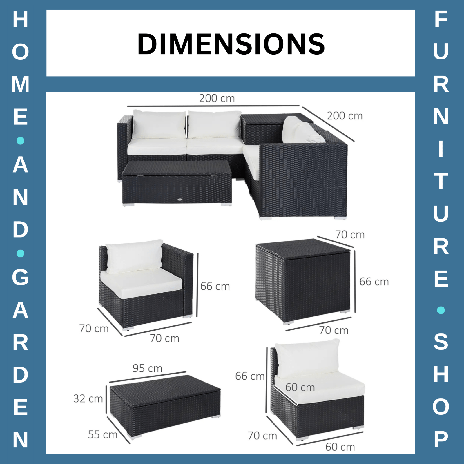 6 Piece Rattan Sofa Set Outdoor Garden Furniture for Patio or Conservatory Use - Home and Garden Furniture Shop - rustic - furniture