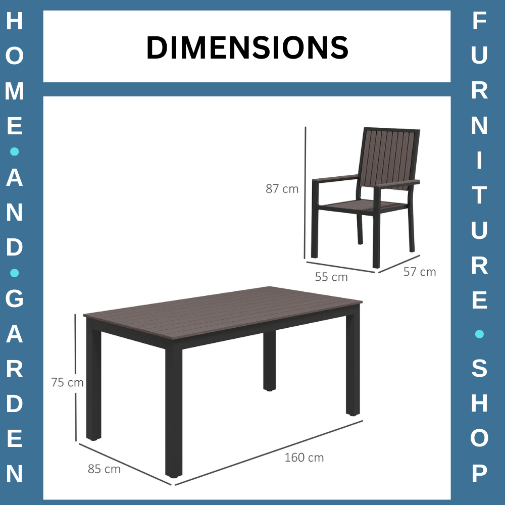 6 Seater Garden Dining Set with Stackable Chairs and Outdoor Rectangular Table - Home and Garden Furniture Shop - rustic - furniture