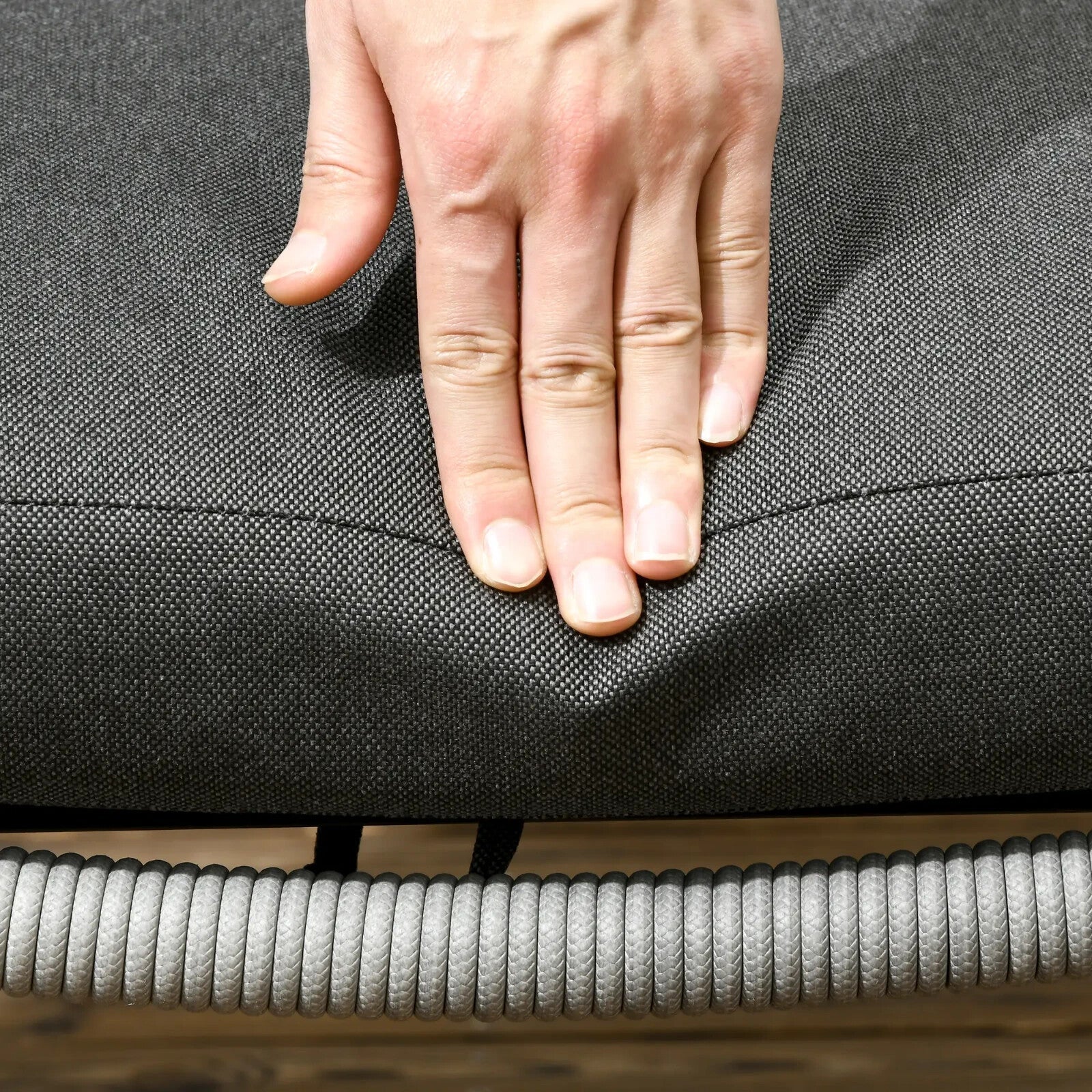 6 Seater Rattan Furniture Set w/ Sofa Footstool &Wood Plastic Coffee Table - Home and Garden Furniture Shop - rustic - furniture