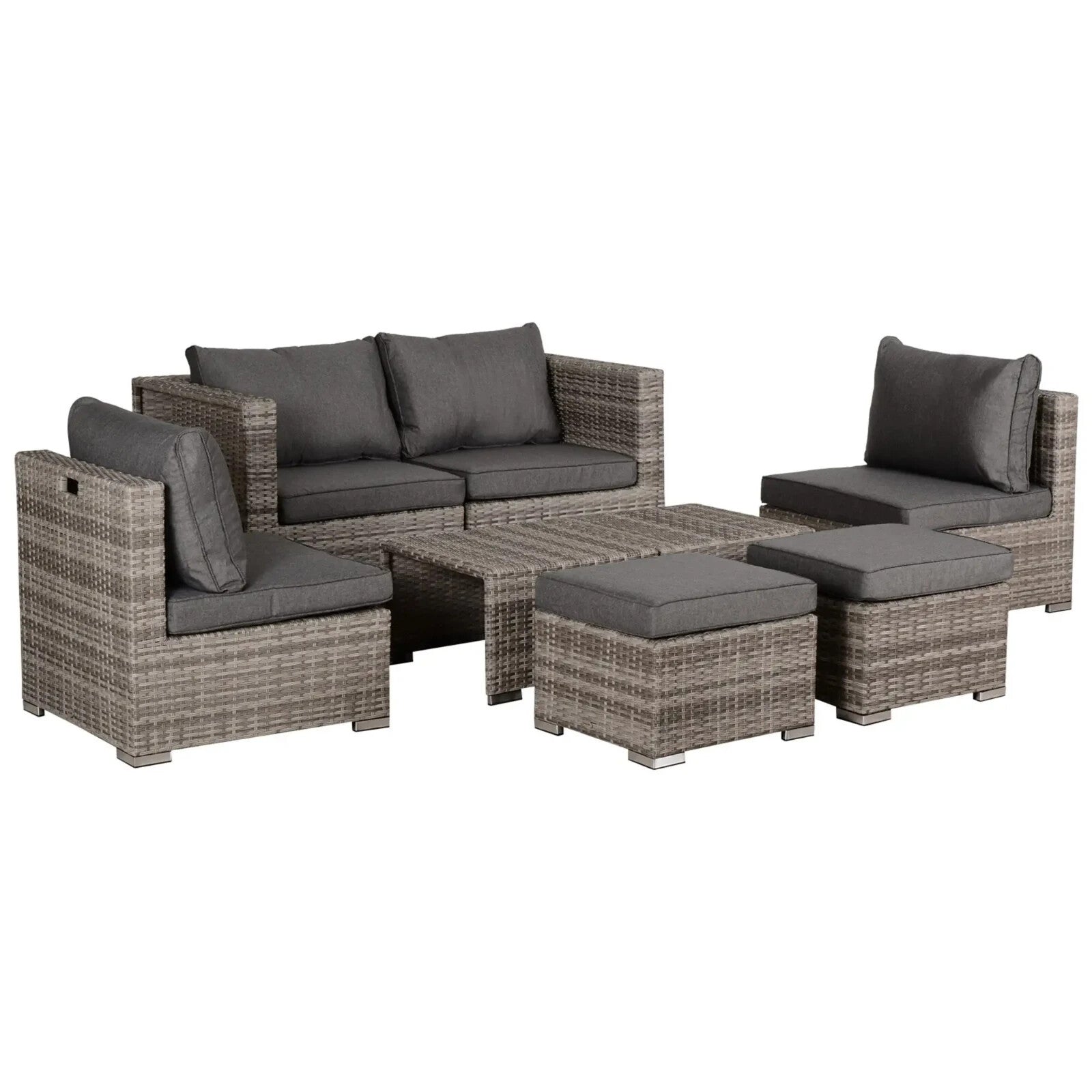 6 Seater Rattan Outdoor Garden Furniture Set with Sofa & Coffee Table for Patio - Home and Garden Furniture Shop - rustic - furniture