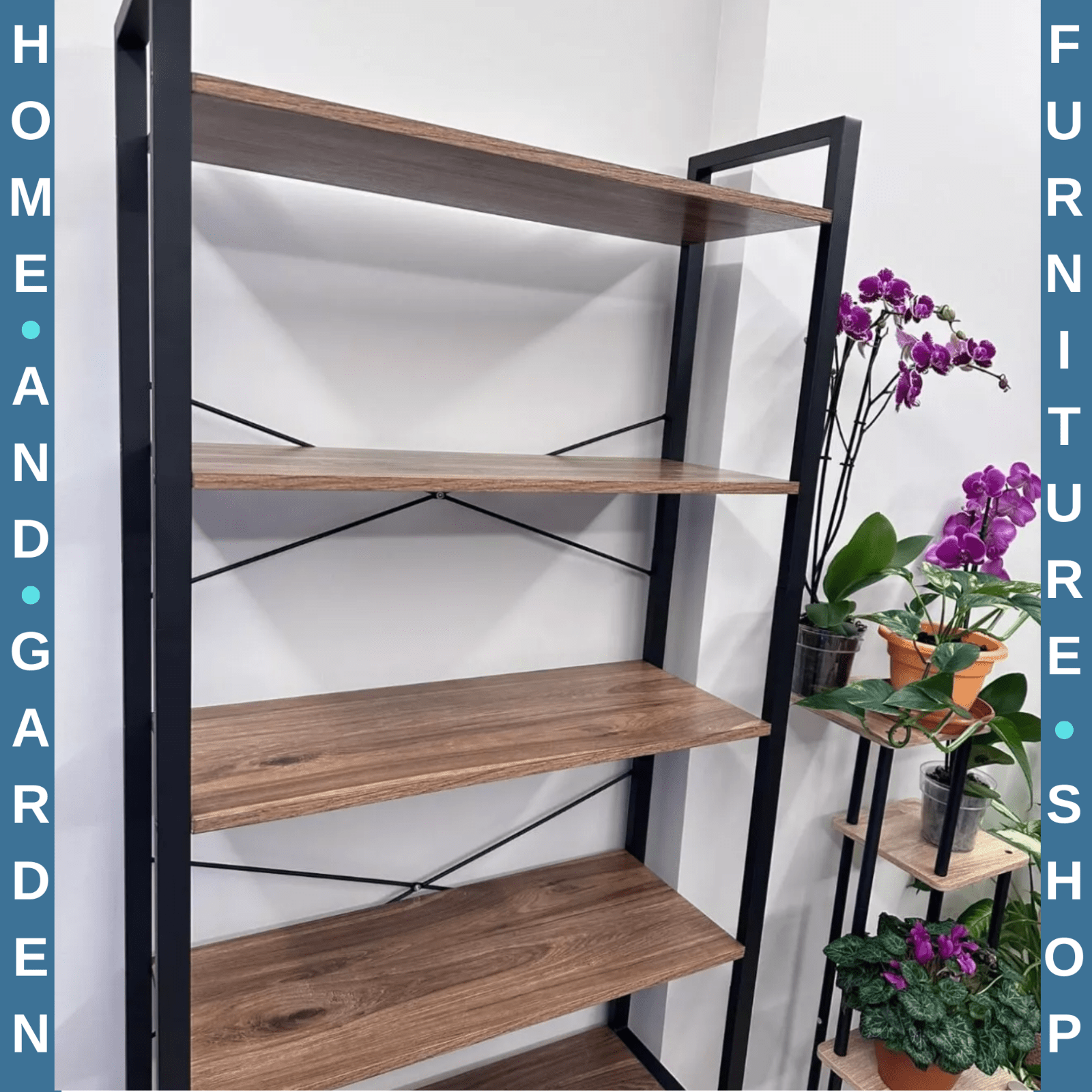 6 Tier Tall Bookshelf Large Bookcase Steel Frame Shelf Unit Industrial Tallboy - Home and Garden Furniture Shop - rustic - furniture