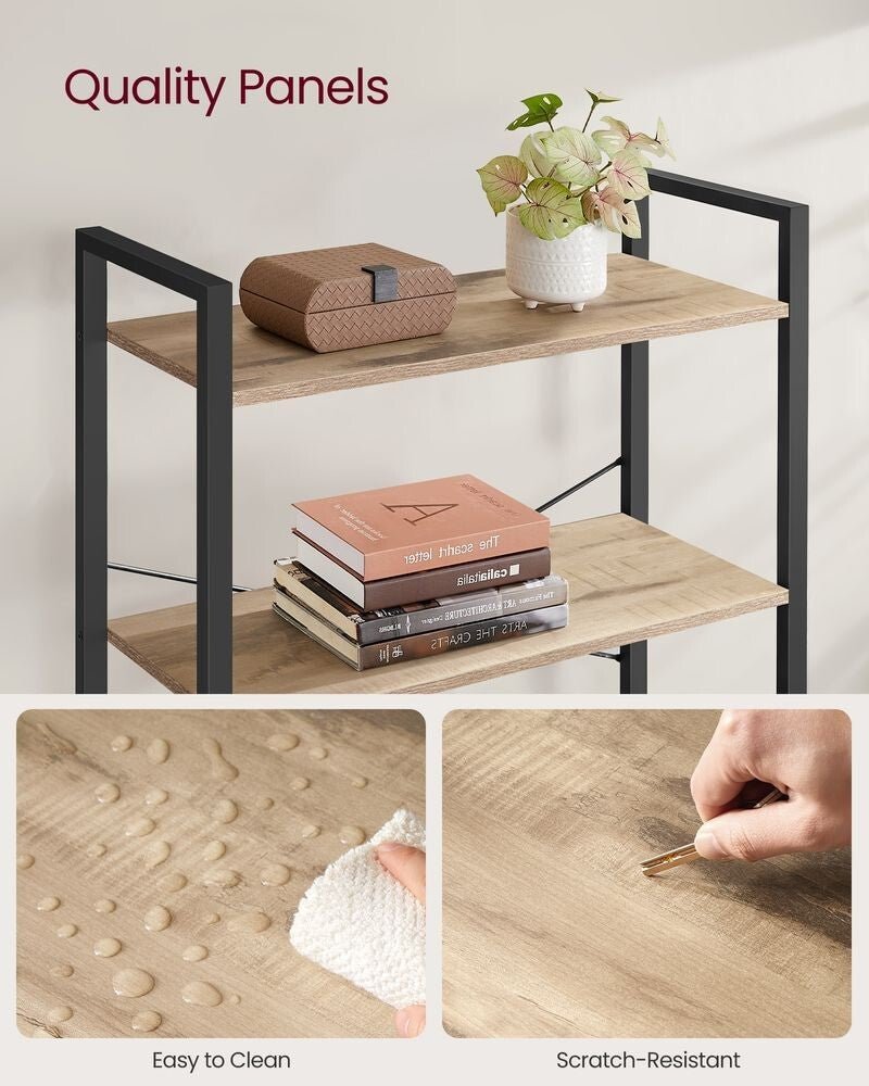 6 Tier Tall Bookshelf Large Bookcase Steel Frame Shelf Unit Industrial Tallboy - Home and Garden Furniture Shop - rustic - furniture