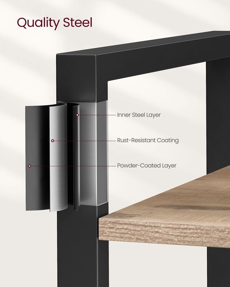 6 Tier Tall Bookshelf Large Bookcase Steel Frame Shelf Unit Industrial Tallboy - Home and Garden Furniture Shop - rustic - furniture