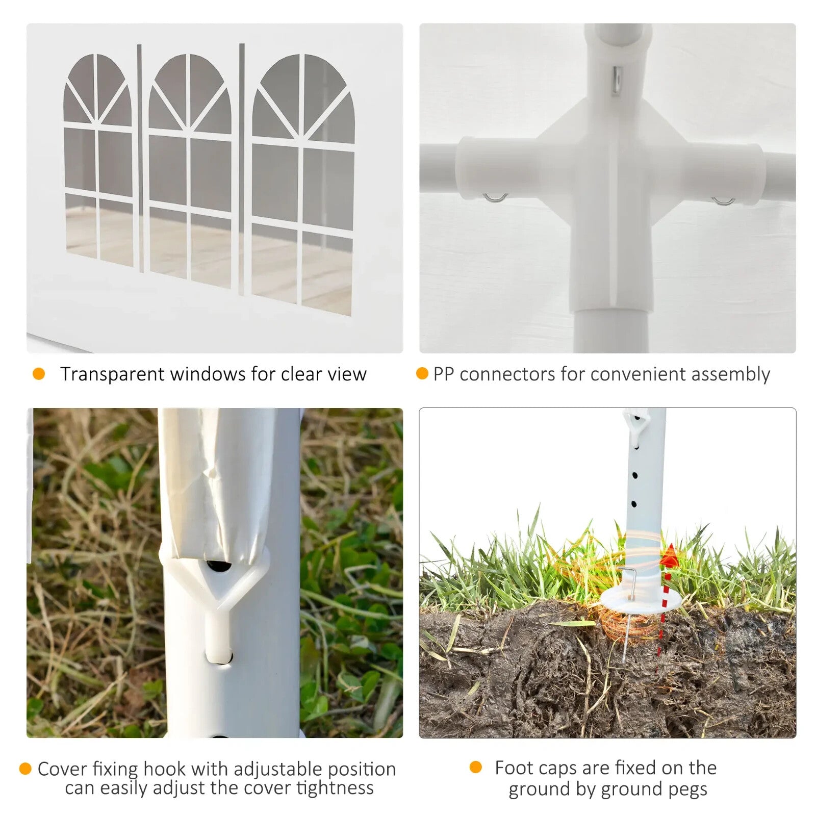 6 x 3m Outdoor Gazebo Marquee with 6 Removable Side Walls Sun Canopy Party Tent - Home and Garden Furniture Shop - rustic - furniture