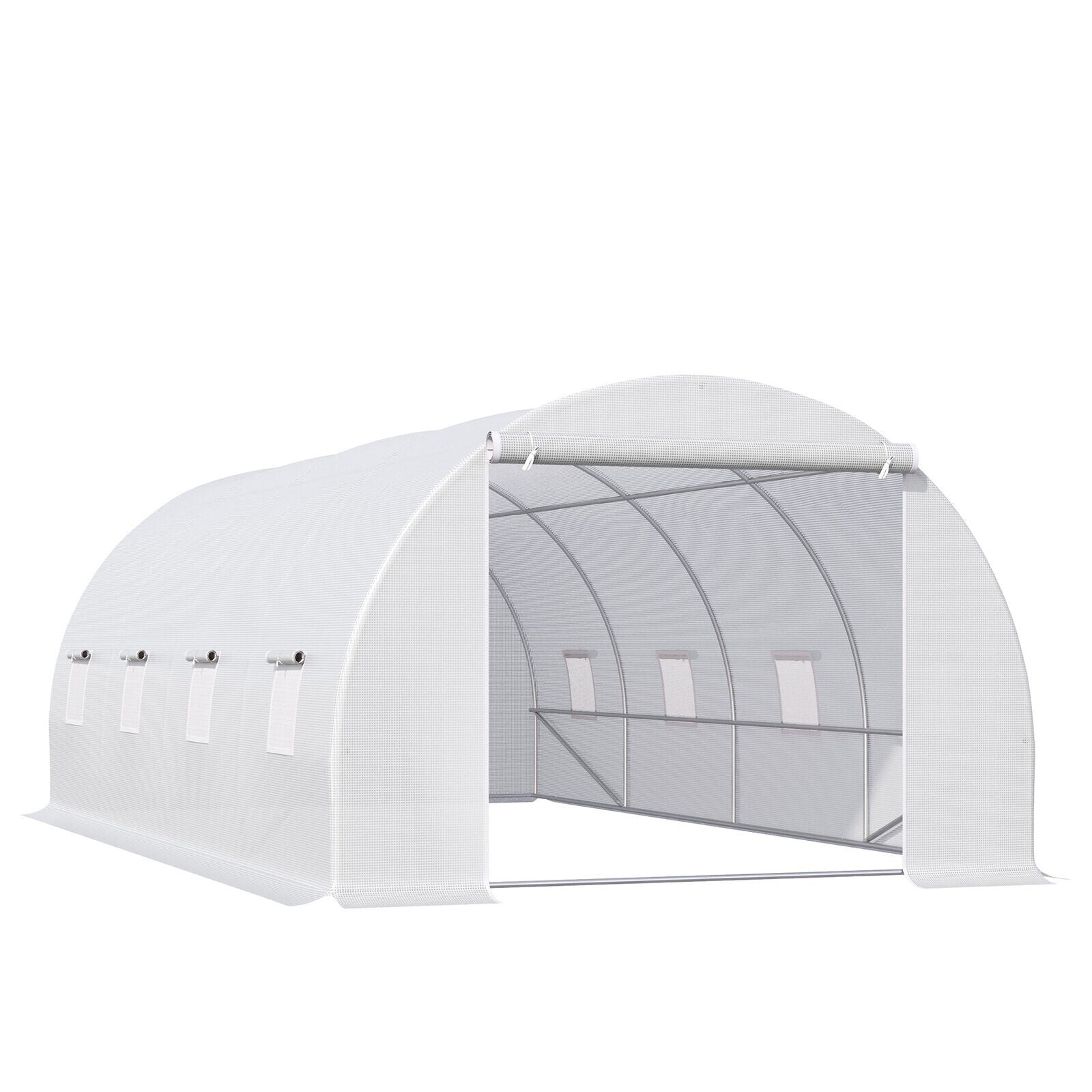 6 x 3m Walk In Polytunnel Greenhouse Plant Tent Metal Frame Outdoor Grow House - Home and Garden Furniture Shop - rustic - furniture