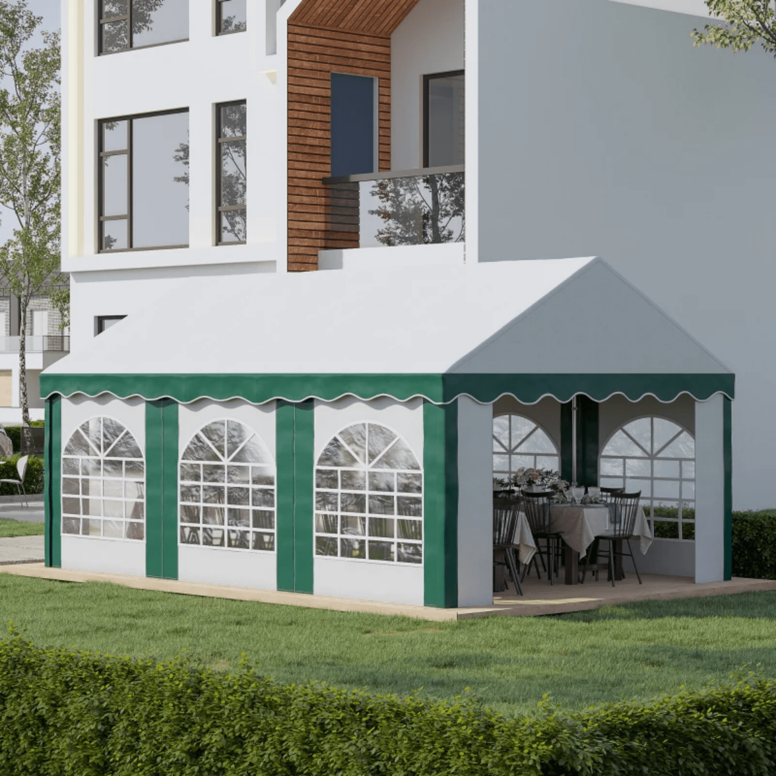 6 x 4m Large Marquee with Sides Gazebo Heavy Duty Party Tent Outdoor Event Cover - Home and Garden Furniture Shop - rustic - furniture